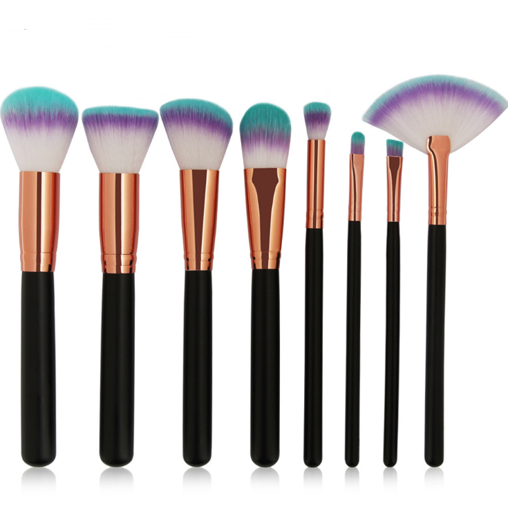 8-Piece Professional Makeup Brush Set for Flawless Face & Eye Application - Perfect for Daily Makeup, Contouring, and Blending