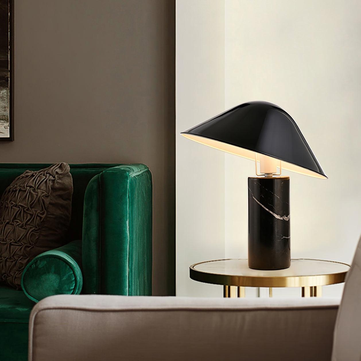 Elegant Adelaide Marble Table Lamp - Modern Home & Office Decor for Bedroom, Living Room, or Study Desk - Dimmable LED Light with USB Port