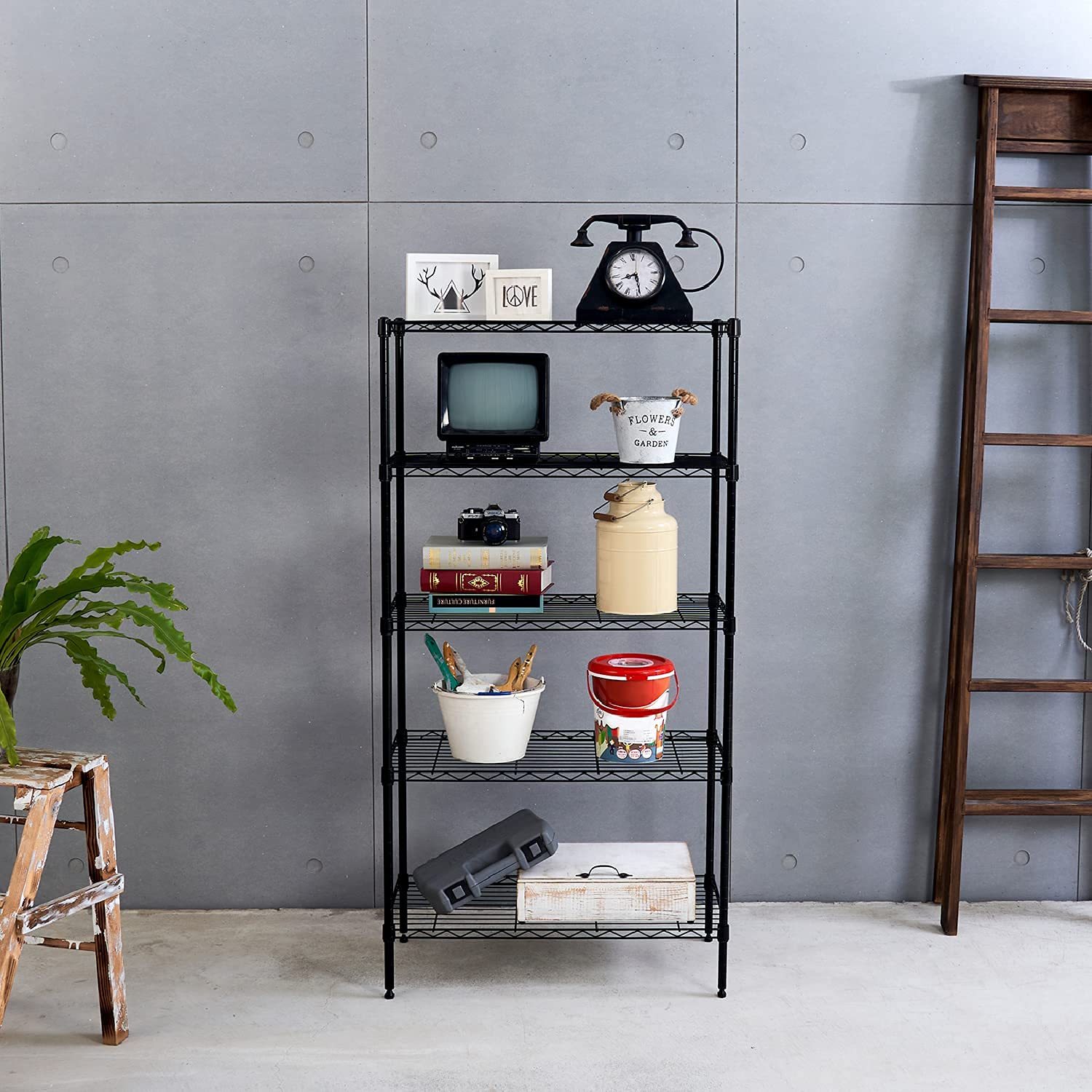 5-Tier Heavy Duty Metal Wire Shelving Unit - 14