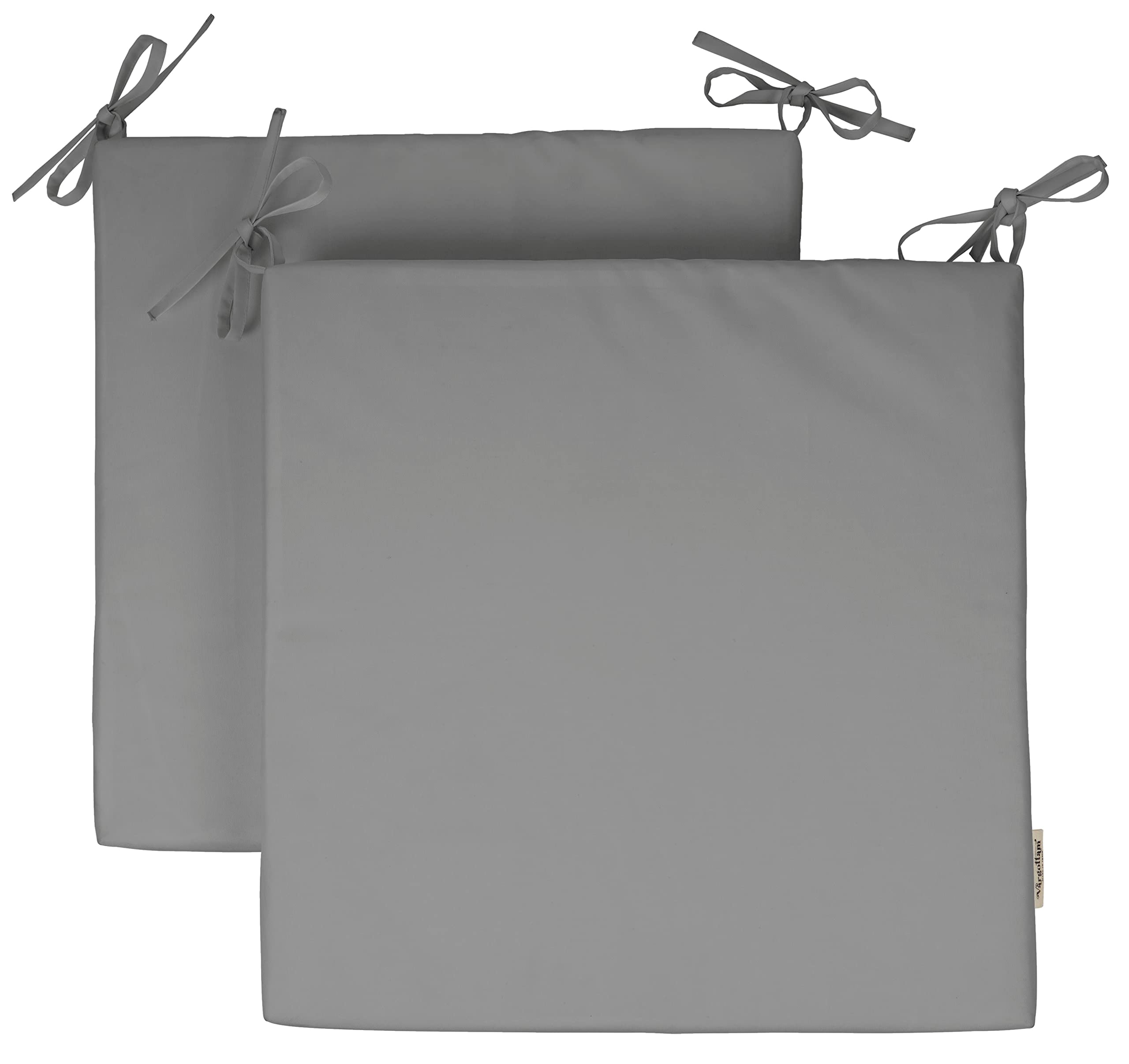 Premium 20x20 Inch Indoor/Outdoor Square Chair Cushions with Ties - Waterproof Patio Seat Cushions Set of 2 for Garden Furniture, Deck Chairs & Home Decor (Gray) - Perfect for Backyard Lounging, Poolside Relaxation & Outdoor Dining