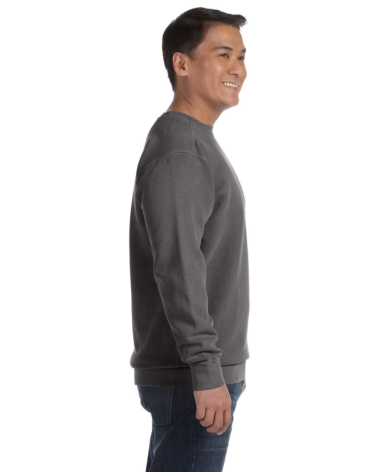 Comfort Colors Chouinard 1566 Adult Crew Neck Sweatshirt | Soft Cotton Pullover Hoodie | Pepper PgmDye Small | Casual Wear, Street Style & Loungewear for Men & Women