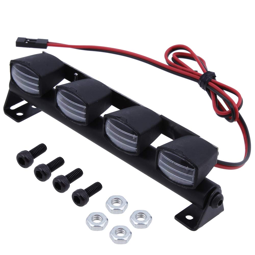 HobbyPark 4 LED RC Car Light Bar Kit - Waterproof Roof Lights for 1/10 Scale RC Crawler & Truck - Off-Road Night Driving & Trail Adventure Accessories