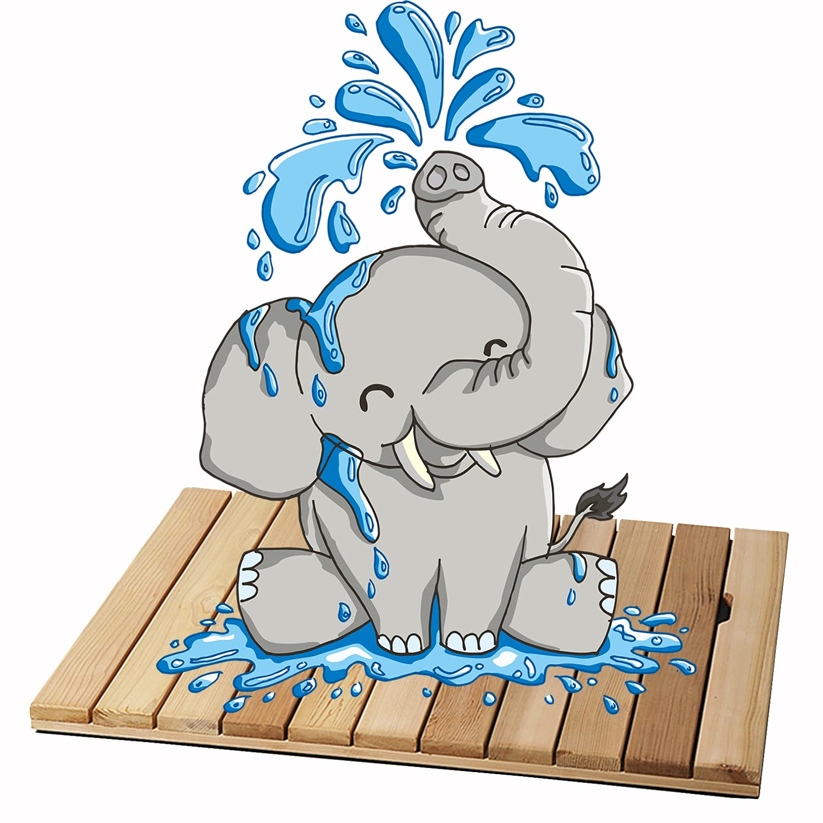 Natural Bamboo Wood Bath Shower Mat - Water-Resistant Anti-Slip Wooden Grating Duck Board for Bathroom & Spa (80x80cm, Brown) | Perfect for Bathroom Safety, Shower Floor Protection & Spa Relaxation