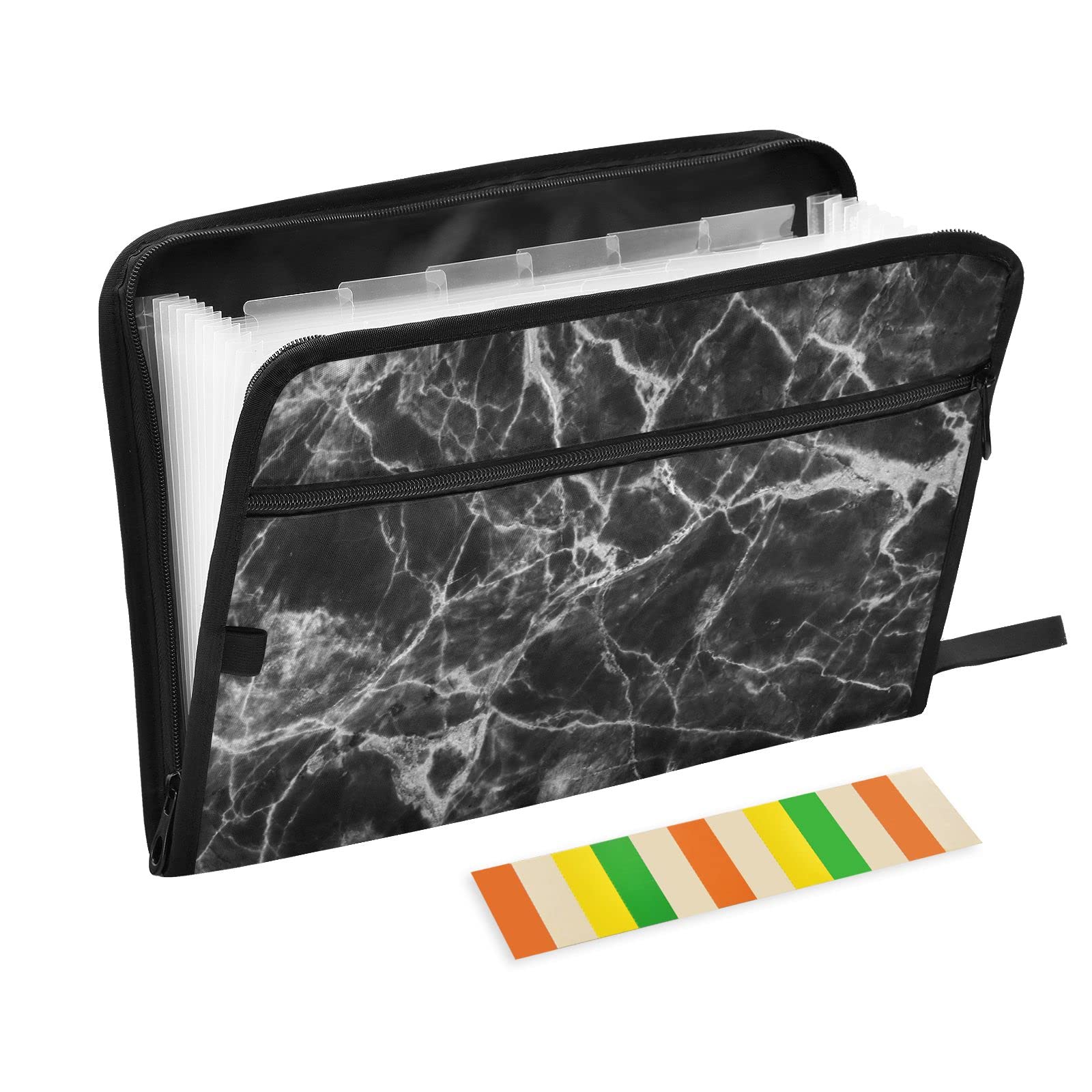Kcldeci 13-Pocket Expanding File Folder - Ceramic Stone Accordion Organizer with Zipper Closure for A4/Legal Documents | Perfect for Office, School & Home Organization