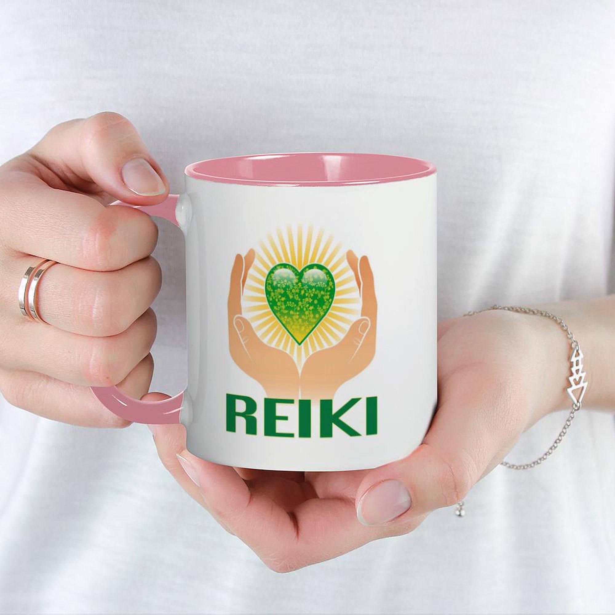 Reiki Ceramic Coffee Mug 11 oz (325 ml) - Inspirational & Healing Tea Cup for Meditation, Yoga, and Relaxation - Perfect Gift for Reiki Practitioners & Spiritual Seekers