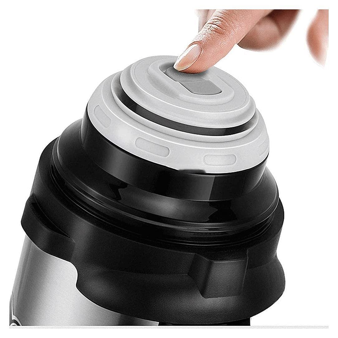 Premium 2L Stainless Steel Insulated Water Bottle - 304 Food-Grade, Leak-Proof, Portable Travel Thermos for Coffee, Tea & Hot Drinks - Perfect for Camping, Hiking, Gym & Office Use (Color: Black)