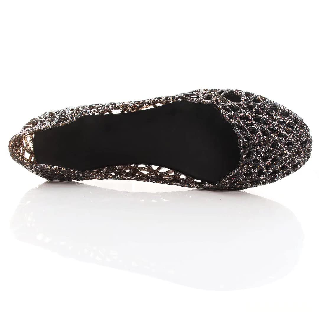 INEELUYI Women's Jelly Flats Sandals - Crystal Slip On Summer Beach Shoes for Women | Comfortable Casual Walking & Vacation Outfits
