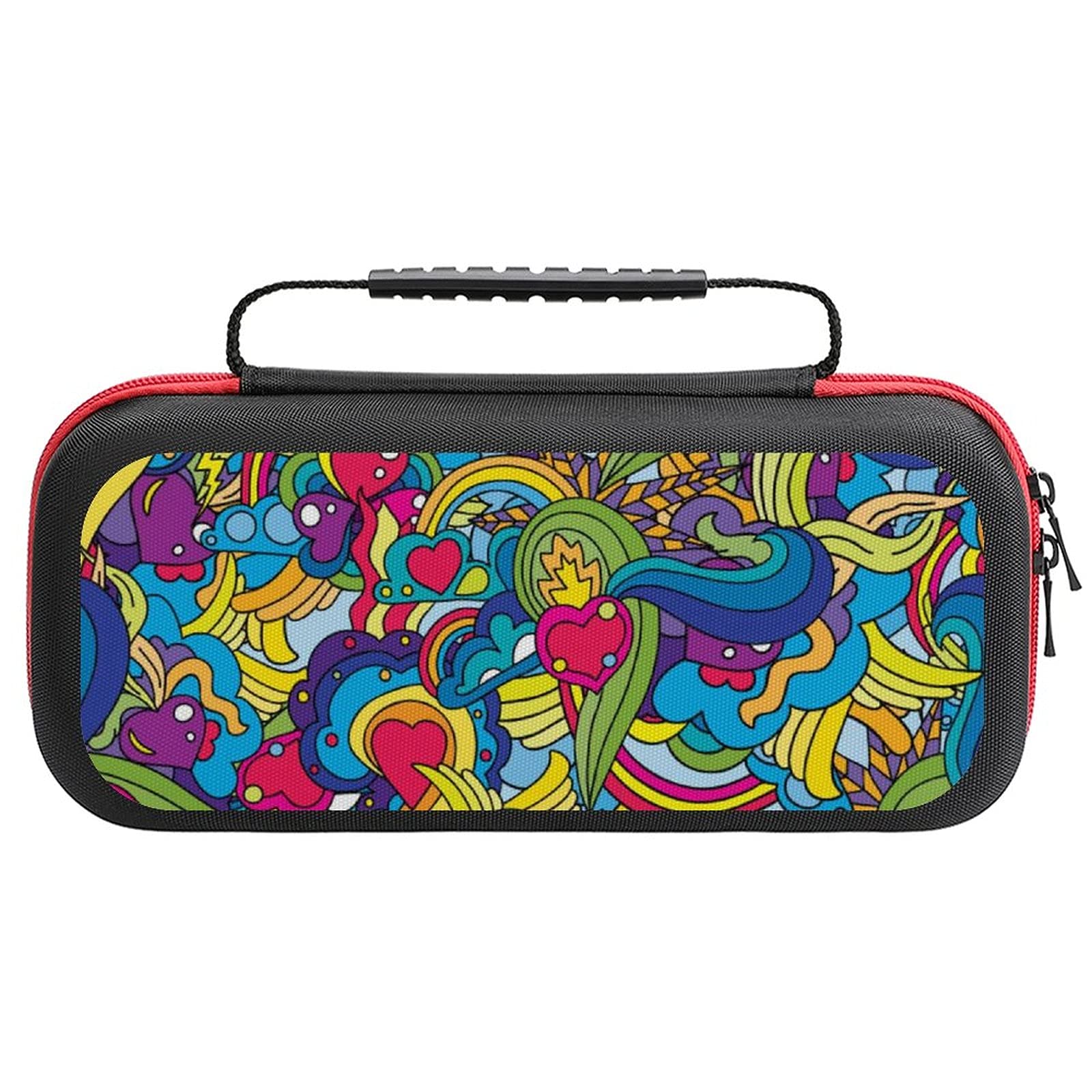Rainbow Cloud Print Nintendo Switch Lite Carrying Case - Travel Storage Bag for Switch Lite & Accessories - Perfect for Gaming on the Go, Commuting, and Travel Protection