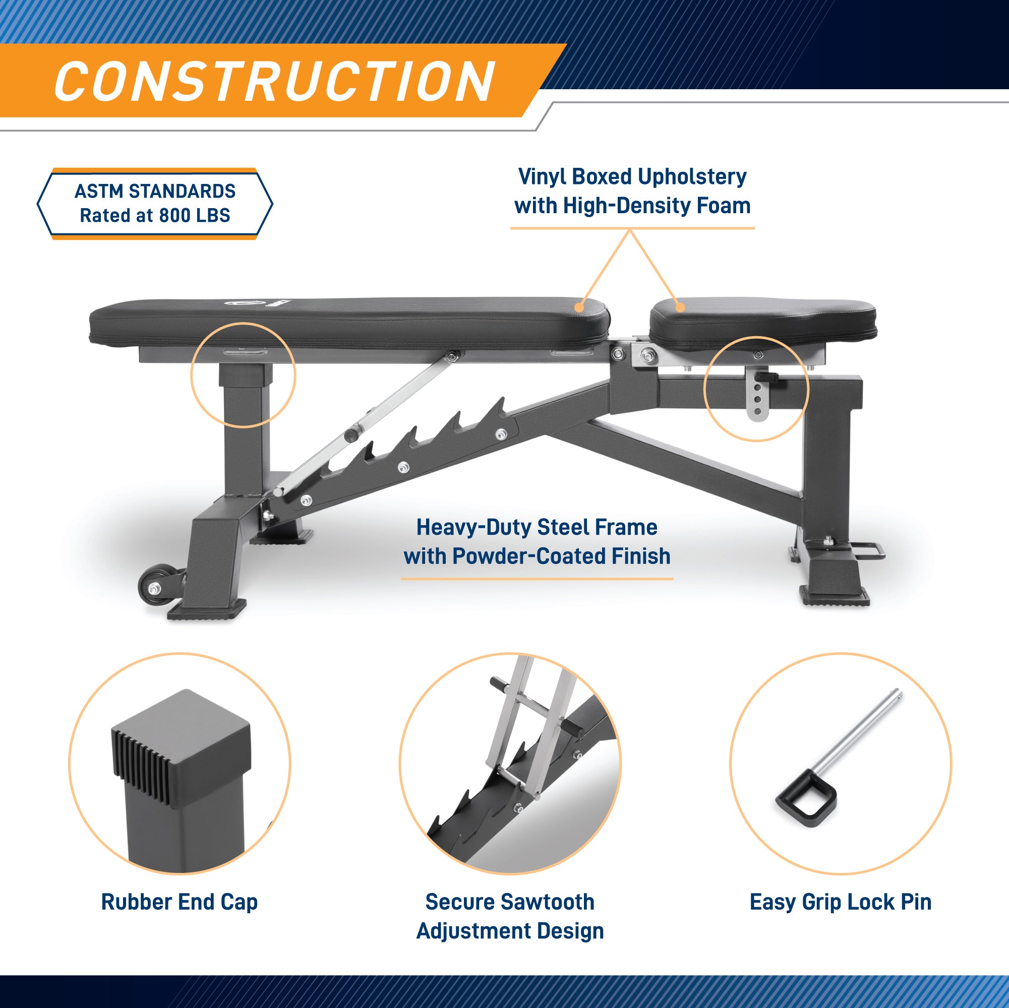 Marcy Deluxe Utility Bench SB-8062 - Adjustable Weight Bench for Home Gym, Full Body Workout & Strength Training - Perfect for Dumbbell, Barbell & Resistance Band Exercises