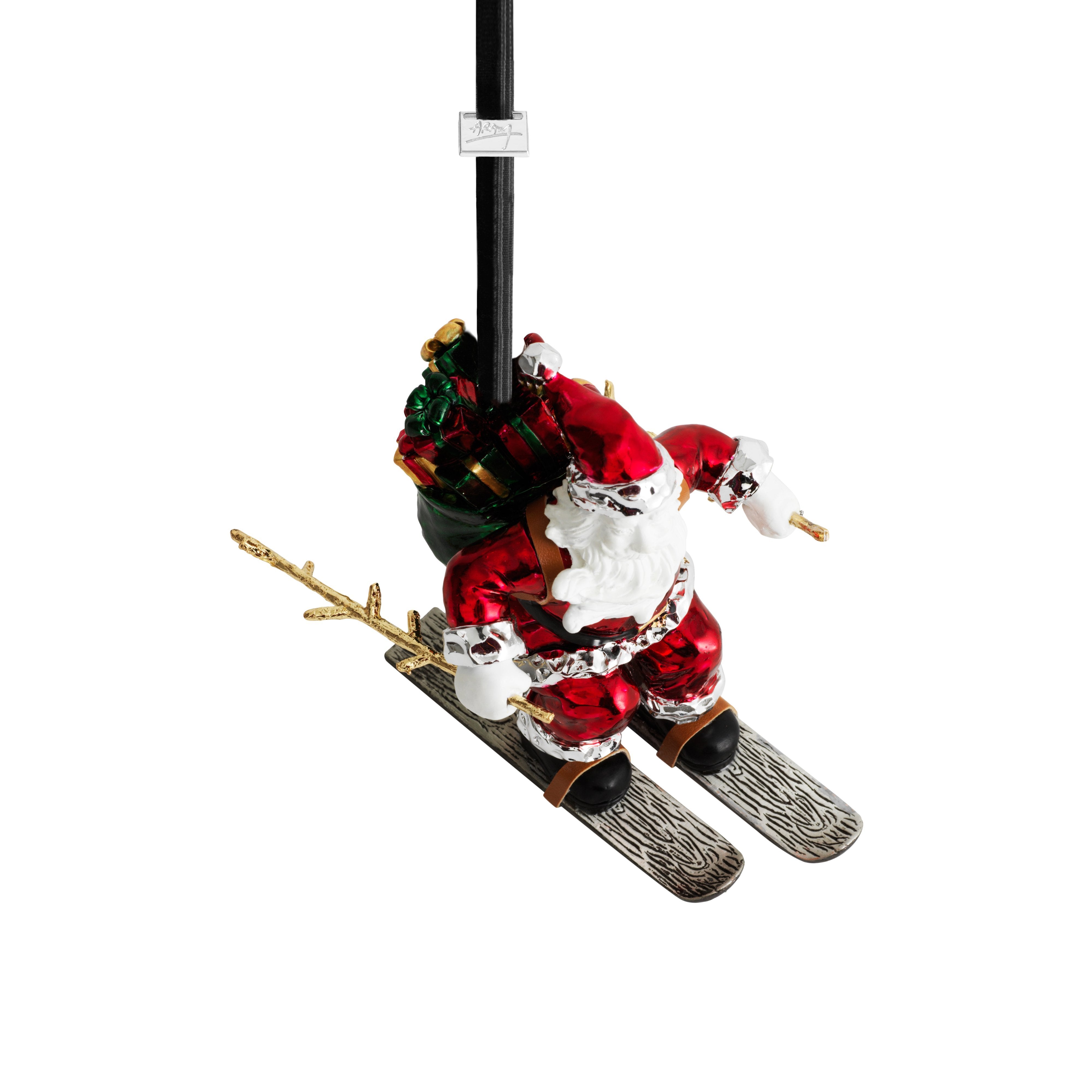 Christmas Skiing Santa Ornament - Festive Holiday Decoration for Tree, Gift & Winter Home Decor