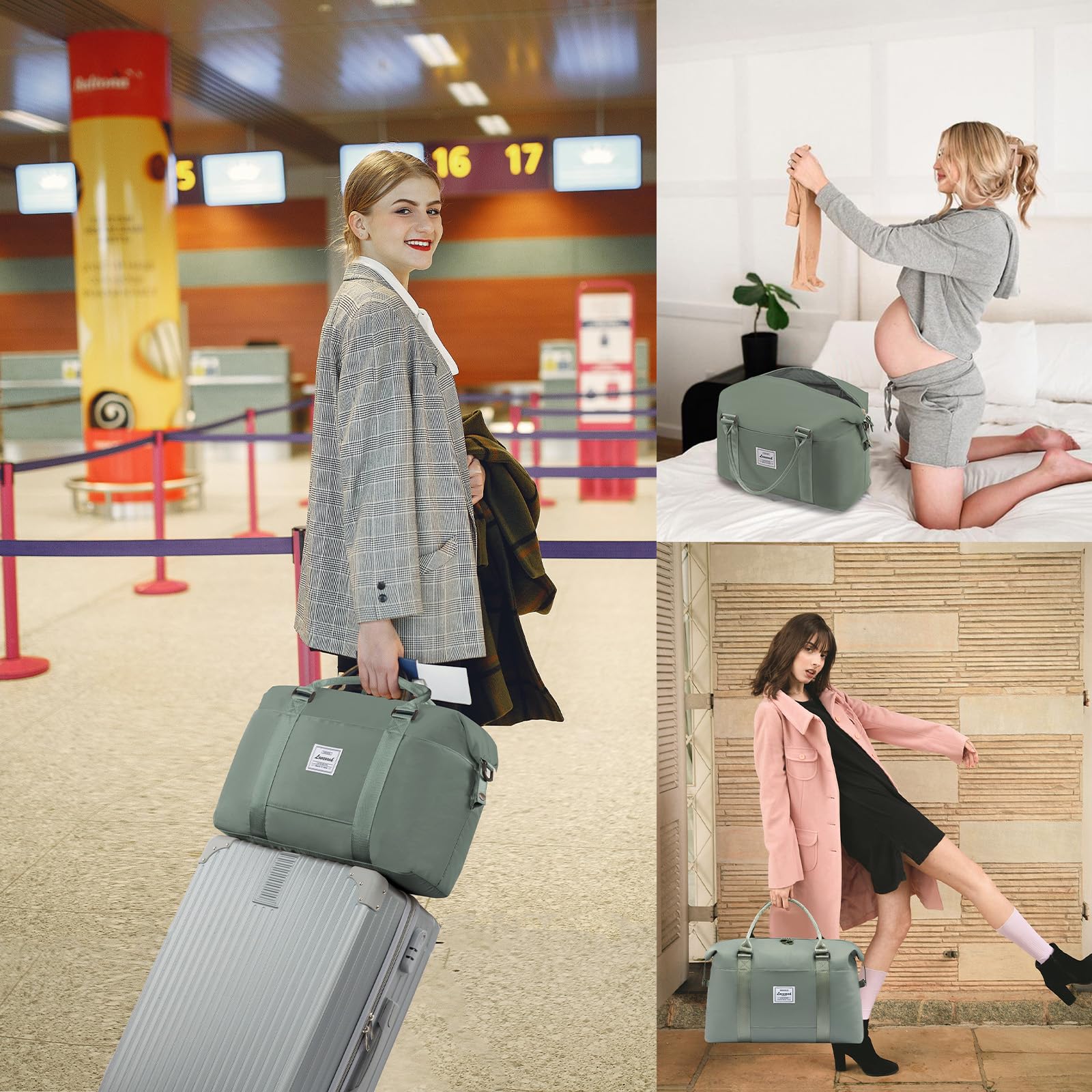 LOVEVOOK Women's Weekender Bag - Stylish Travel Tote, Gym Duffel & Overnight Carry On with Toiletry Pouch | Perfect for Weekend Getaways, Workouts & Hospital Visits