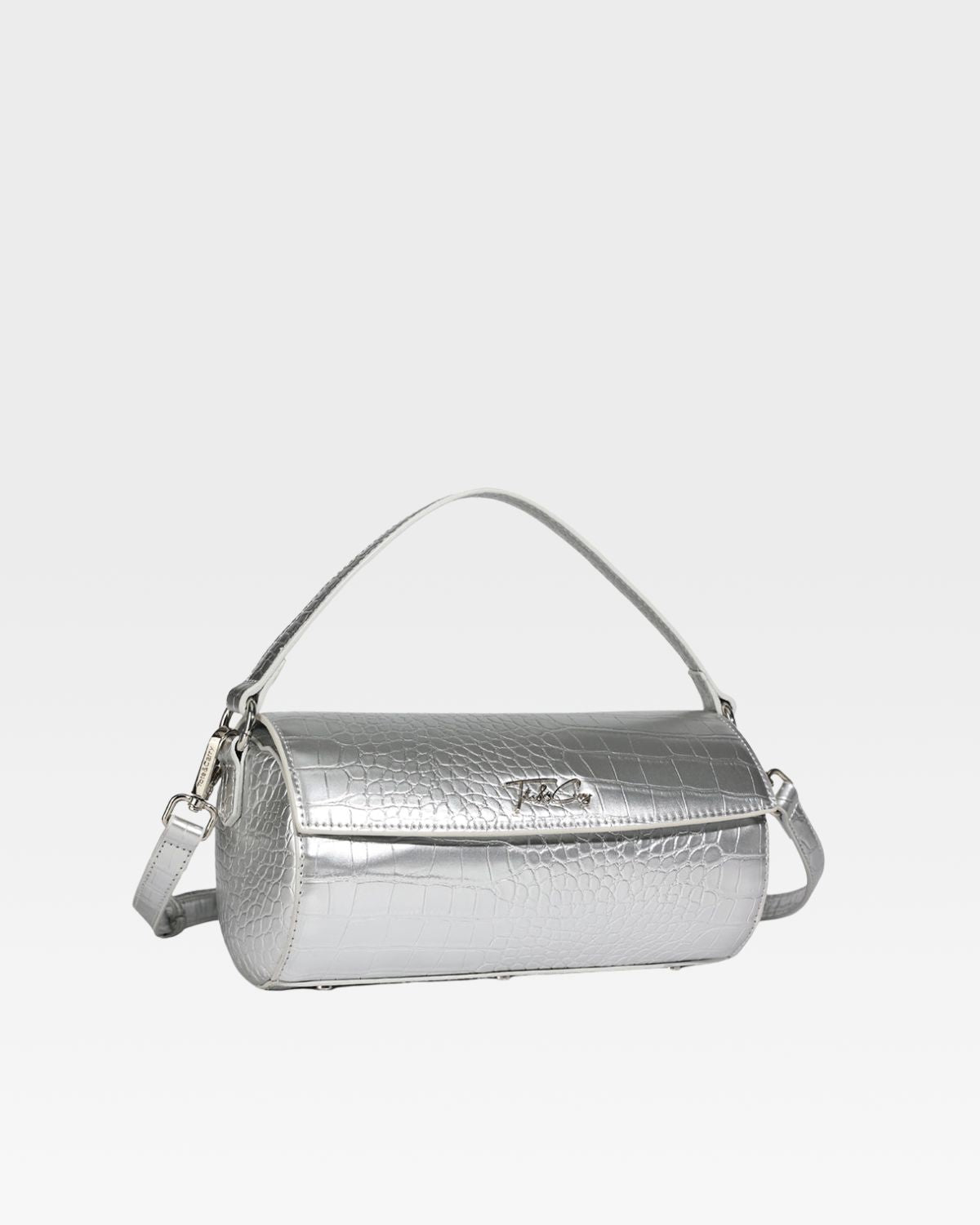 Stylish Silver Barrel Purse for Women - Trendy Crossbody Bag with Adjustable Strap - Perfect for Parties, Travel & Everyday Use