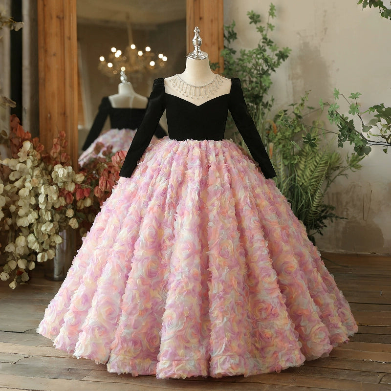 Elegant Christmas Party Dress for Baby Girls - Floral Flower Girl Cake Dress for New Year's & Holiday Celebrations - Perfect for Weddings, Christmas Photos & Special Occasions