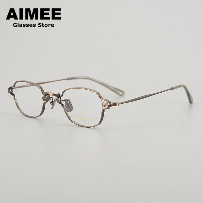 Aimee Unisex Full Rim Square Oval Titanium Eyeglasses 13186 - Lightweight & Durable Frame for Men & Women - Perfect for Reading, Work & Everyday Use