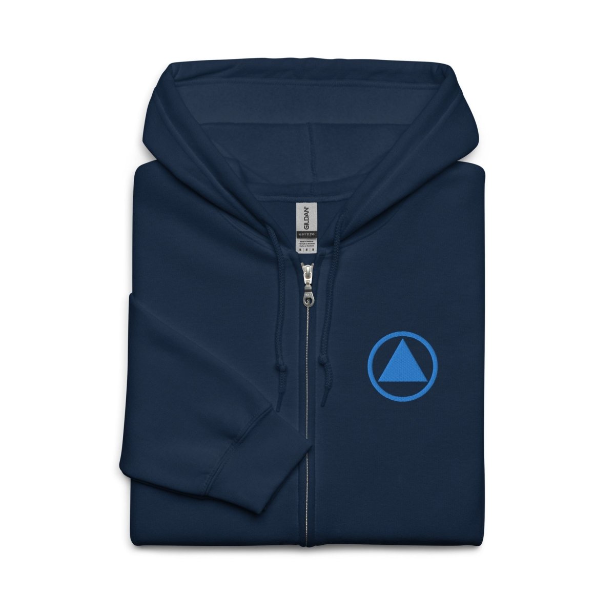 Strength Triangle Zip Hoodie - Unity, Service, Recovery Motif | Comfortable Pullover for Daily Wear & Recovery Support