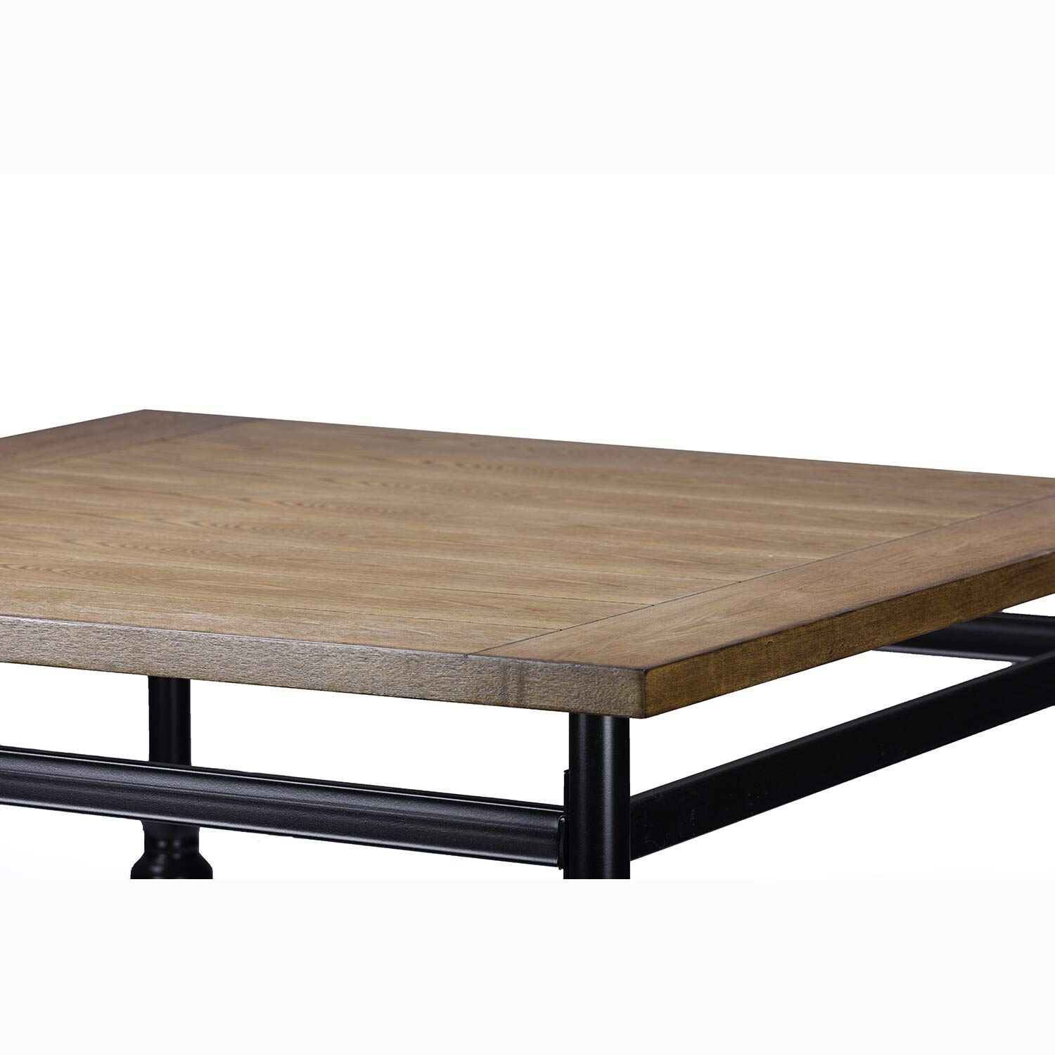 Broxburn Light Brown Wood & Metal Pub Table - 36 Inch Counter Height Bar Table for Kitchen, Dining Room, or Outdoor Patio - Perfect for Entertaining & Small Spaces