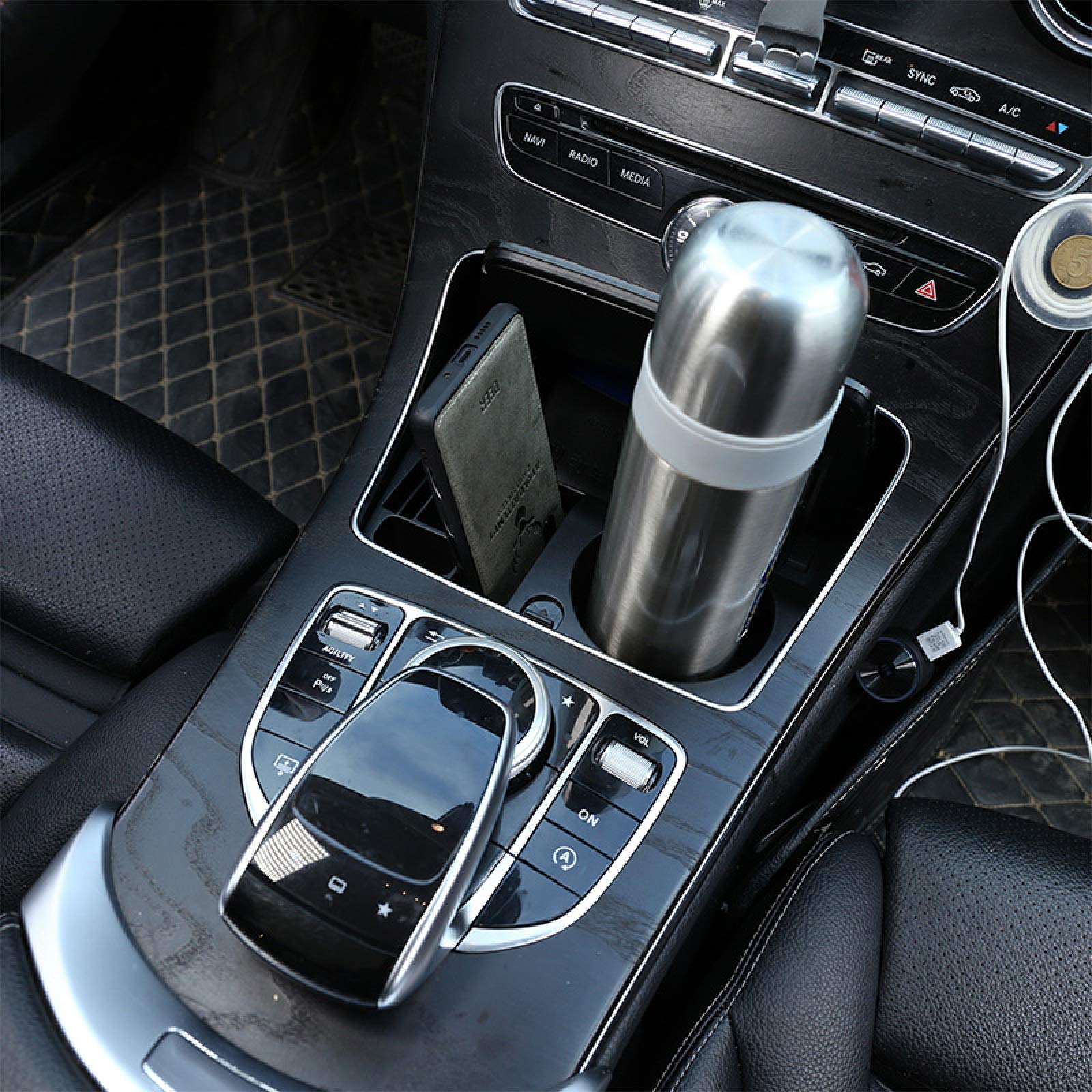 Mercedes C/E/GLC Class Cup Holder & Phone Stand (2015-2018) - Car Organizer Accessory