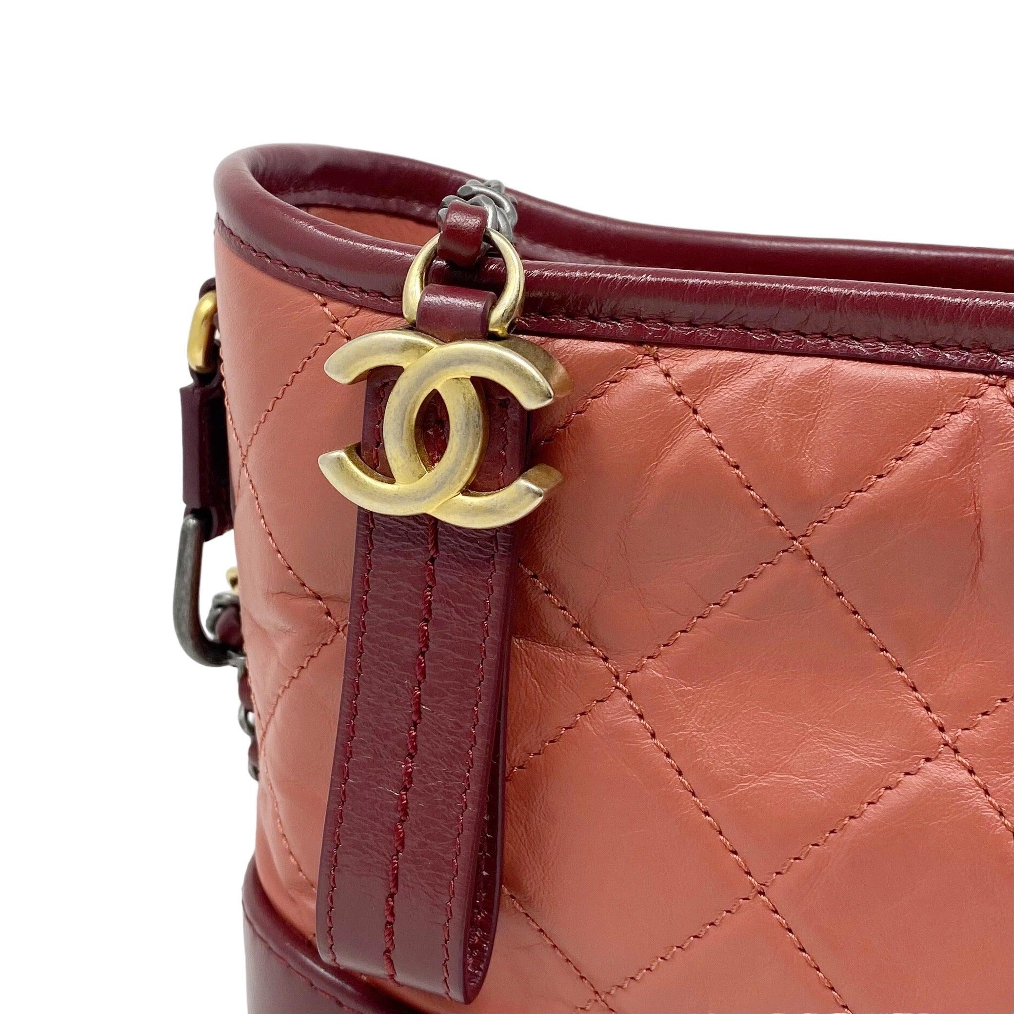 Chanel Small Gabrielle Bag in Salmon Aged Calfskin - Luxury Crossbody Purse for Women, Perfect for Date Night & Special Occasions