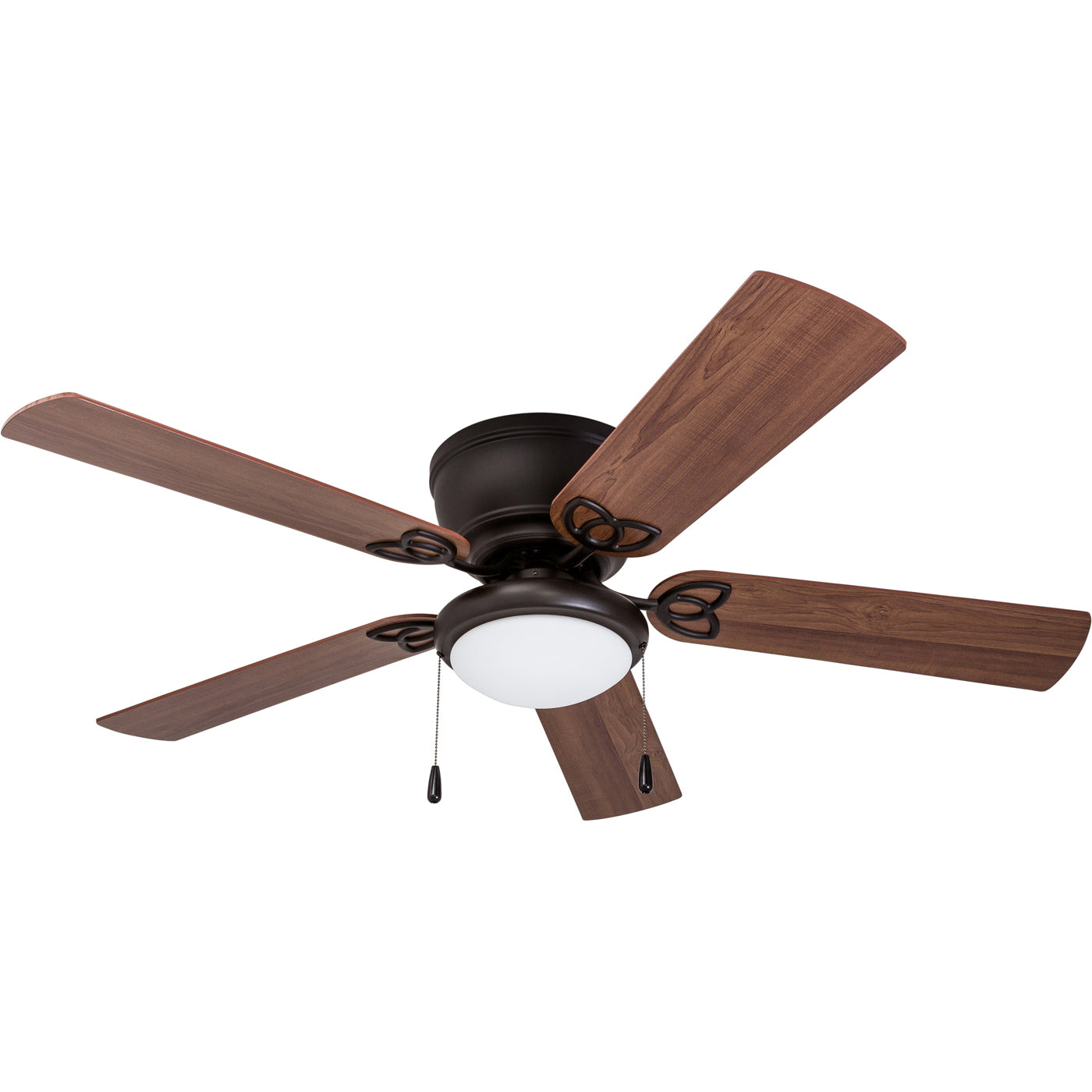 52 Inch Bronze Ceiling Fan with Pull Chain - Modern Indoor Cooling Fan for Living Room, Bedroom, and Office