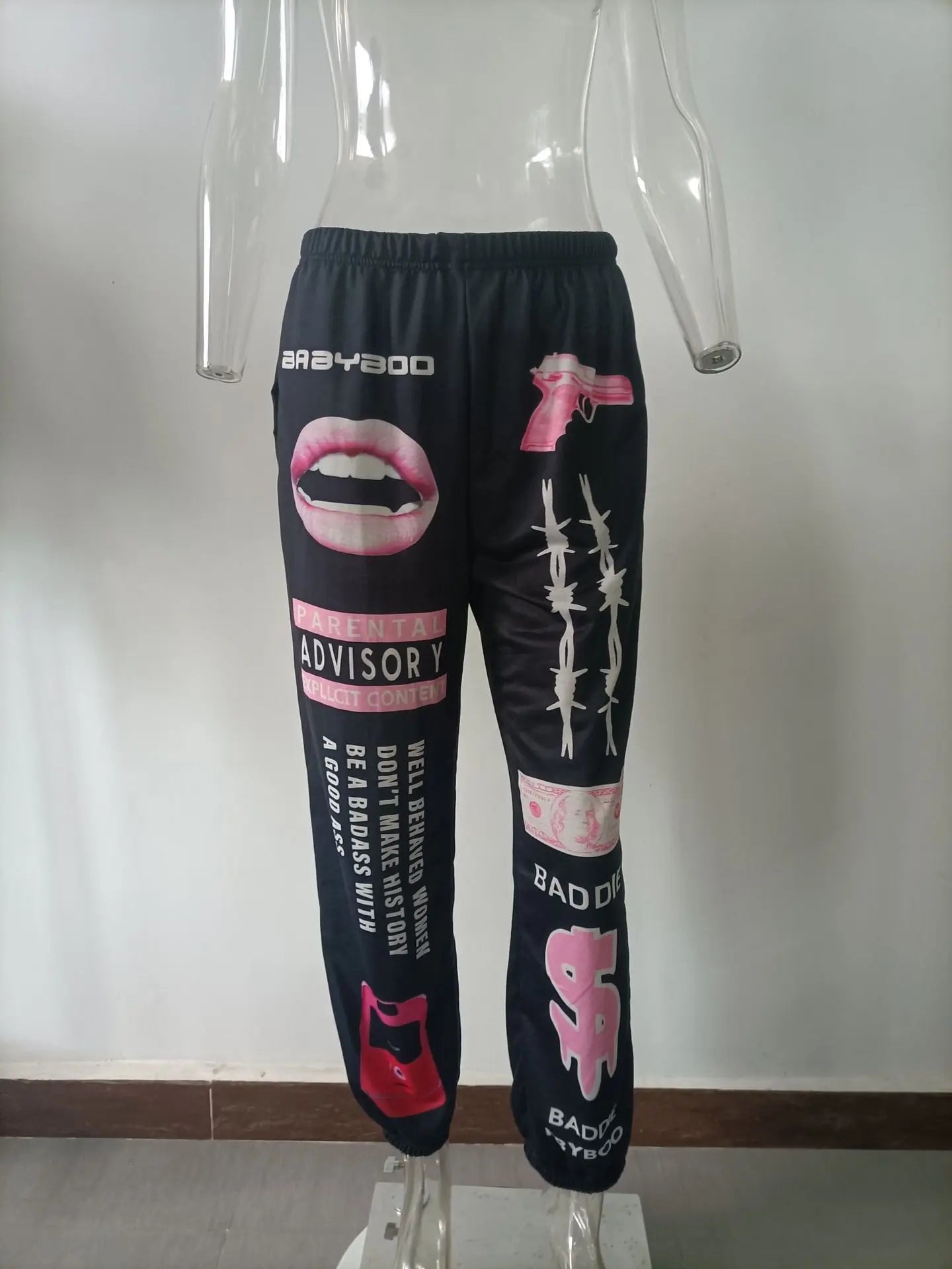 Women's Fashion Elastic Waist Printed Harem Pants - Casual Joggers & Sweatpants for Yoga, Lounge & Streetwear | Comfortable Workout & Leisure Pants