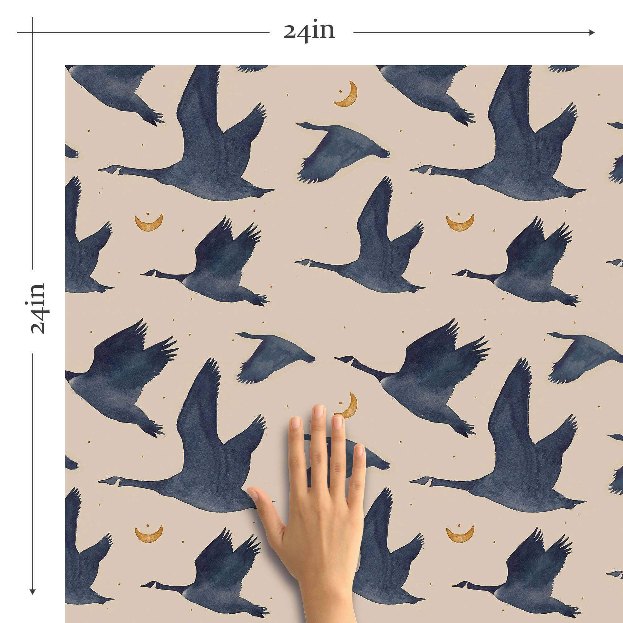 Blue Birds Peel and Stick Removable Wallpaper - Self-Adhesive Decorative Wall Covering for Bedroom, Nursery & Home Decor - Easy to Apply & Remove