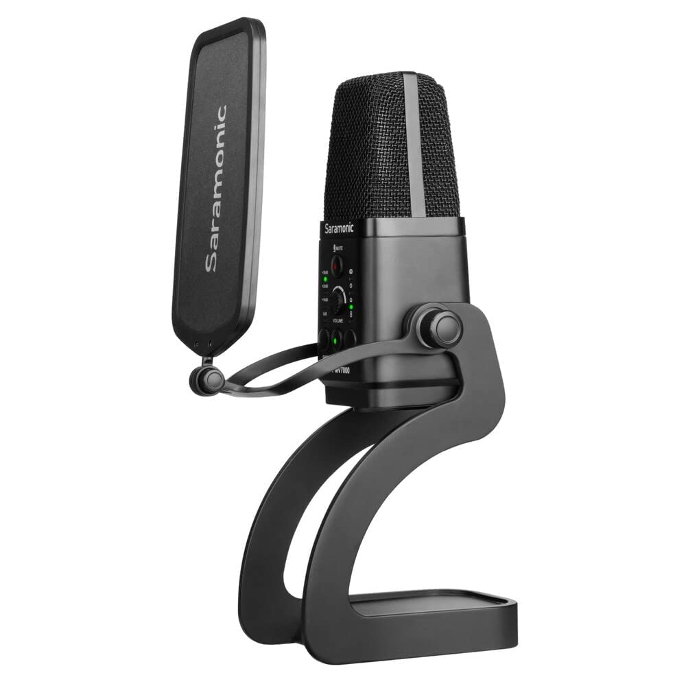 Saramonic SR-MV7000 Professional Multi-Pattern USB/XLR Condenser Microphone for Podcasting, Streaming & Recording - Compatible with iPhone 15, Android, iPad, PC & Audio Interfaces (Includes USB-C & XLR Cables) - Perfect for Home Studios, Voiceovers & Live Performances