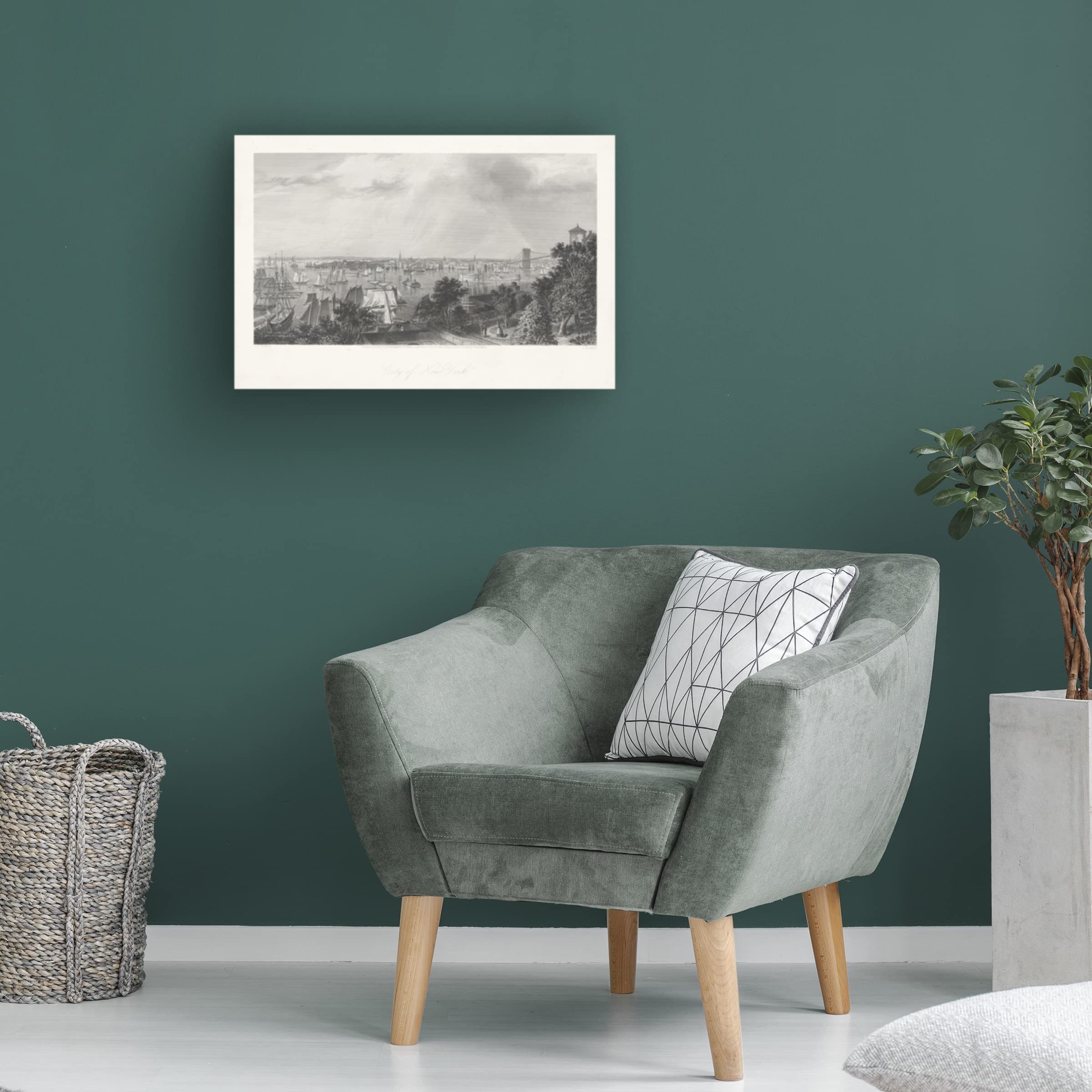Trademark Fine Art 'City of New York' Canvas Wall Art Print by William Cullen Bryant - Urban Decor for Living Room, Office & Modern Home