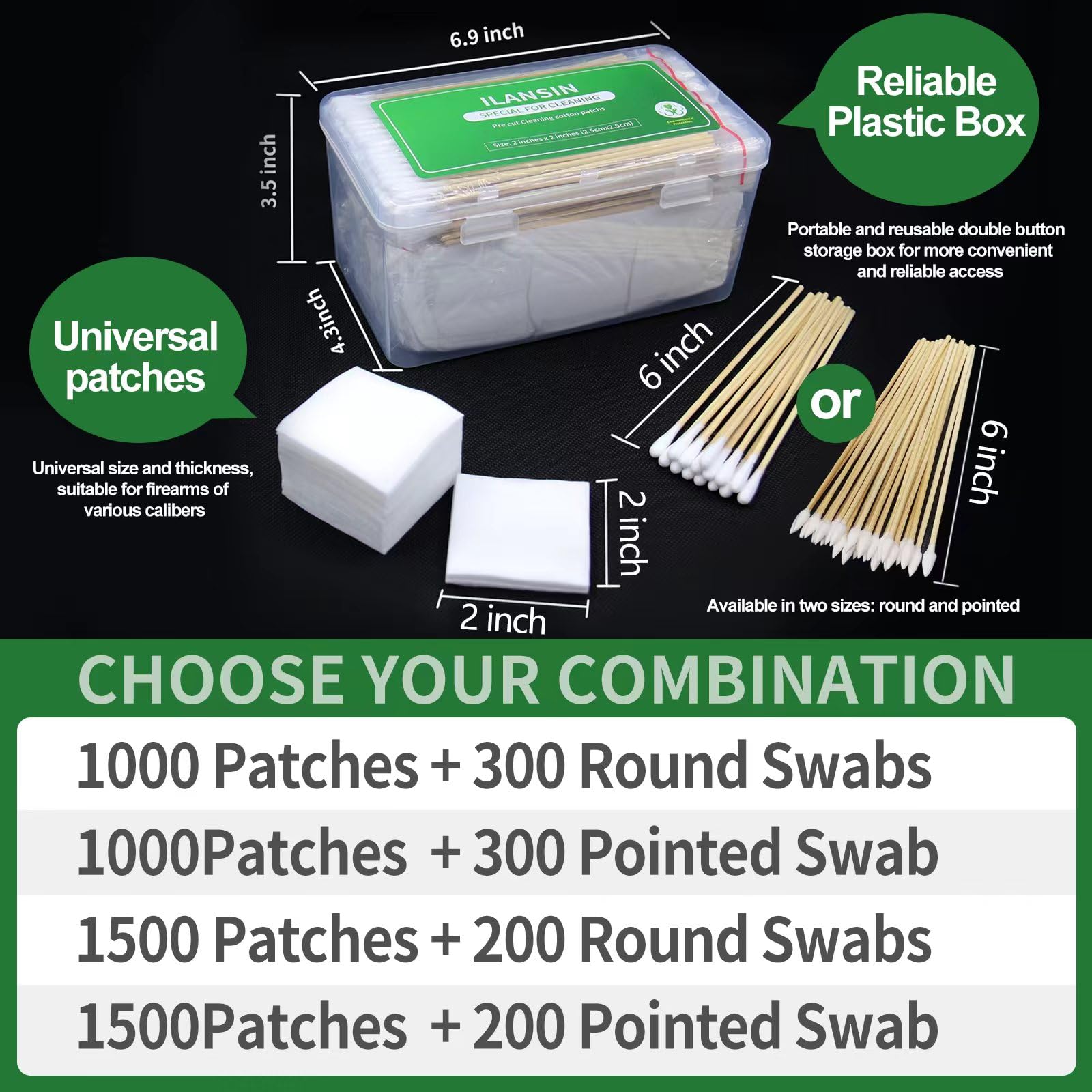1700PCS Gun Cleaning Kit - Patches & Swabs for 9mm & All Calibers | Firearm Maintenance