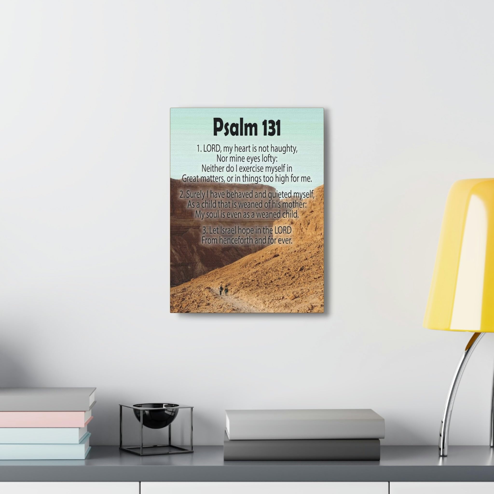 Bible Art Psalm 131 Heart Not Haughty Christian Wall Decor - Inspirational Scripture Canvas Print for Home, Church & Office - Perfect Gift for Religious Holidays & Spiritual Encouragement