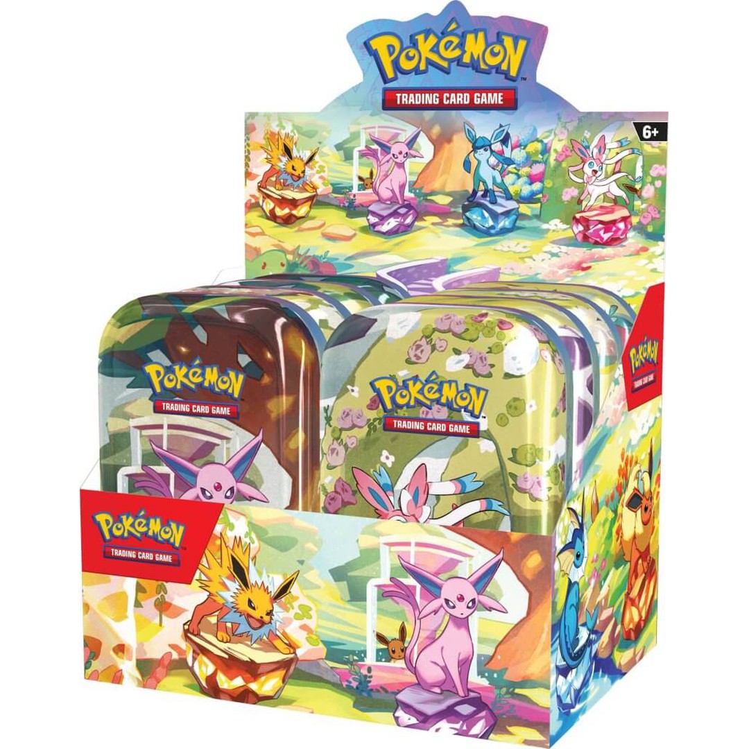 KLUB Pokemon TCG: Scarlet & Violet Prismatic Evolution Mini Tin - Collectible Trading Cards for Battles & Display | Perfect for Gamers, Collectors & Gift Giving