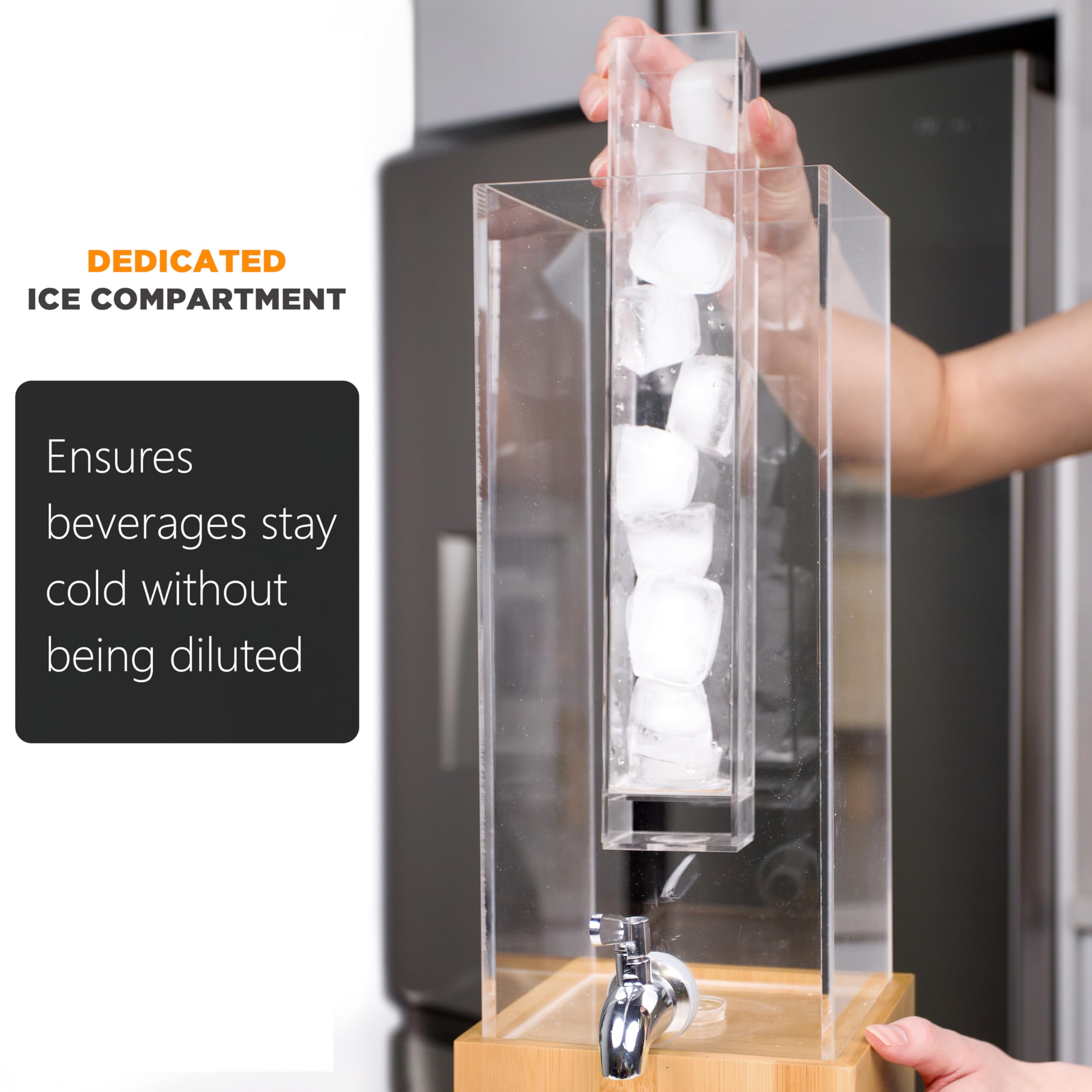 1.25 Gallon Acrylic Beverage Dispenser with Stand - Perfect for Parties, Events & Home Use - Water, Juice & Punch Dispenser - Essential Hosting & Serving Solution