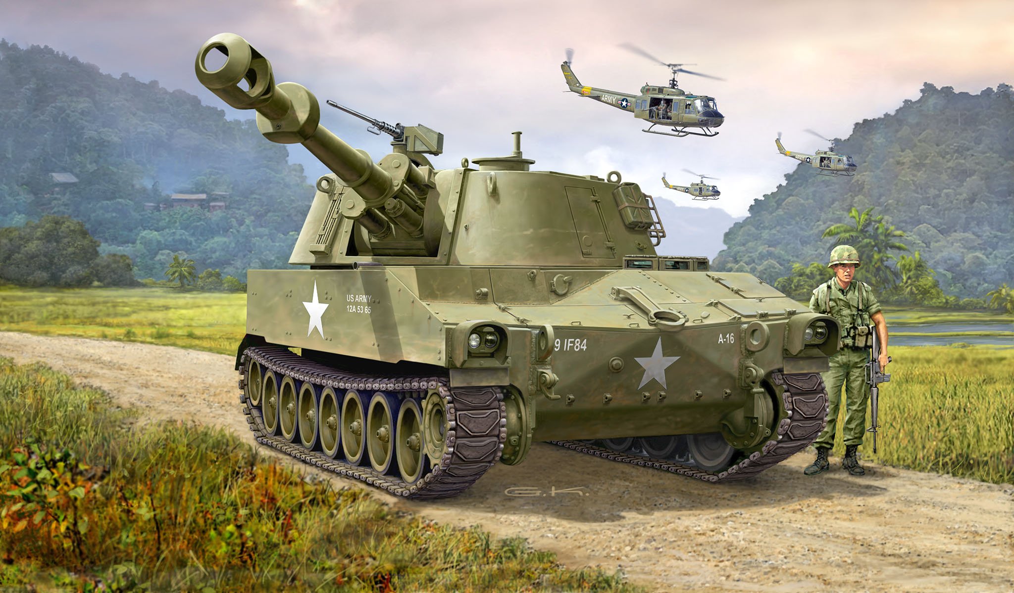 Revell 03265 M109 US Army 1:72 Scale Military Model Kit - Highly Detailed Plastic Tank Model for Collectors & Hobbyists - Perfect for Dioramas, Wargaming & Display