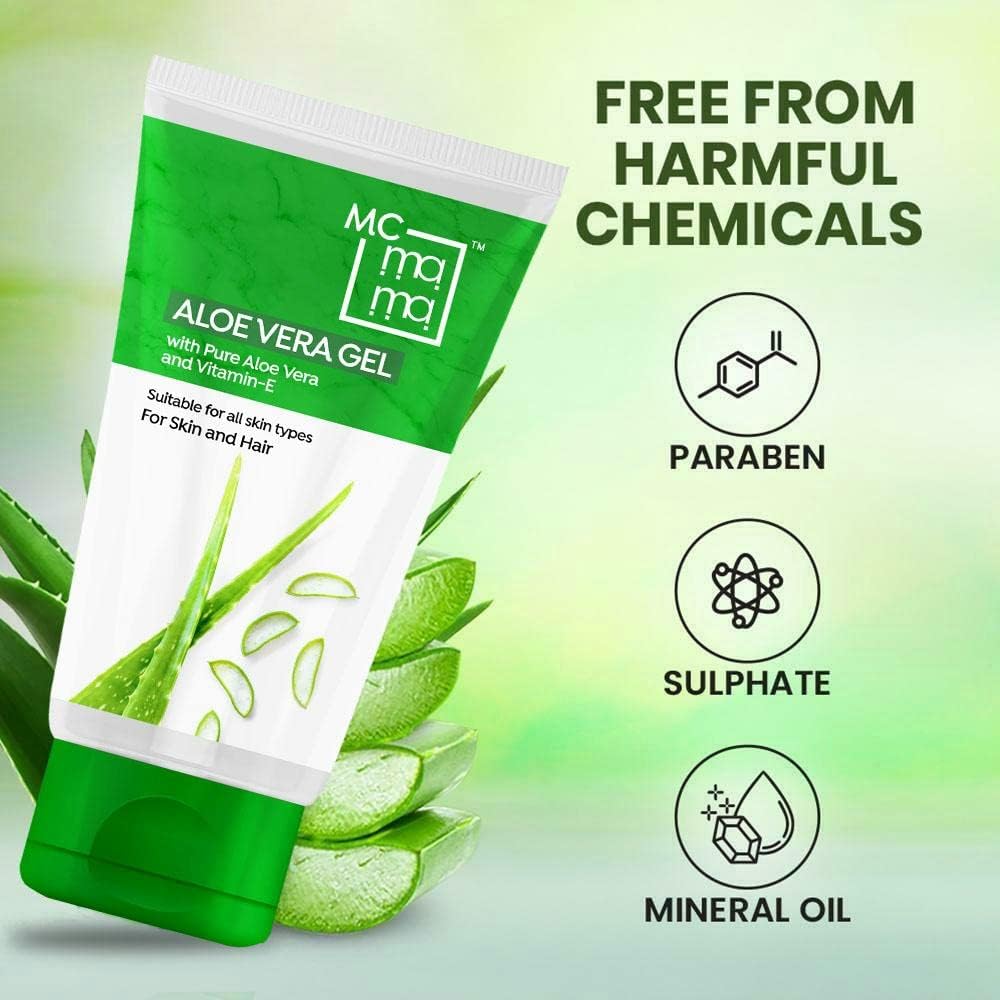 BEAUTYRELAY LONDON Aloe Vera Gel with Pure Aloe & Vitamin E - 200g Natural Face Gel for Skin Healing, Moisturizing & Sunburn Relief | Multi-Purpose Beauty Gel for Face, Body & Hair Care
