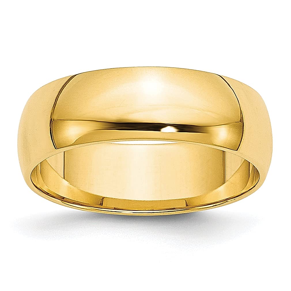 14K Yellow Gold 6mm Lightweight Half Round Wedding Band Ring - Size 9 Classic Fine Jewelry for Women - Perfect Anniversary, Engagement & Bridal Gift for Her - Ideal for Everyday Wear & Special Occasions