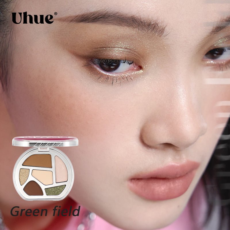 UHUE Peach Airwave Makeup Powder Palette - Soft Matte Blush & Highlighter Set for Natural Glow | Perfect for Everyday Makeup & Professional Contouring