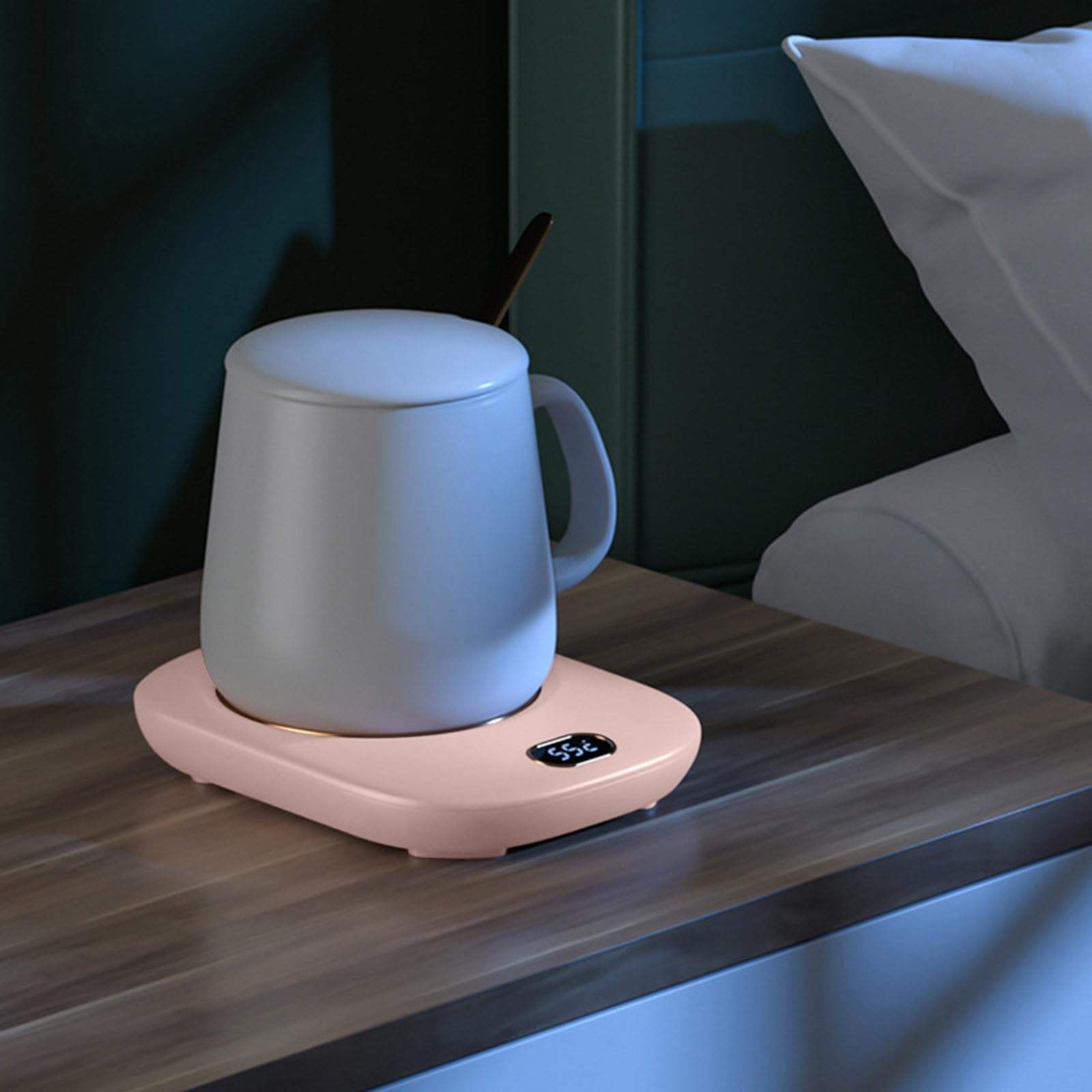 Wireless USB Coffee Mug Warmer - 3 Temperature Levels (55°C) Portable Smart Desktop Cup Heater | Green Women's Voting Rights Themed Mug | Perfect for Office, Home & Travel Use