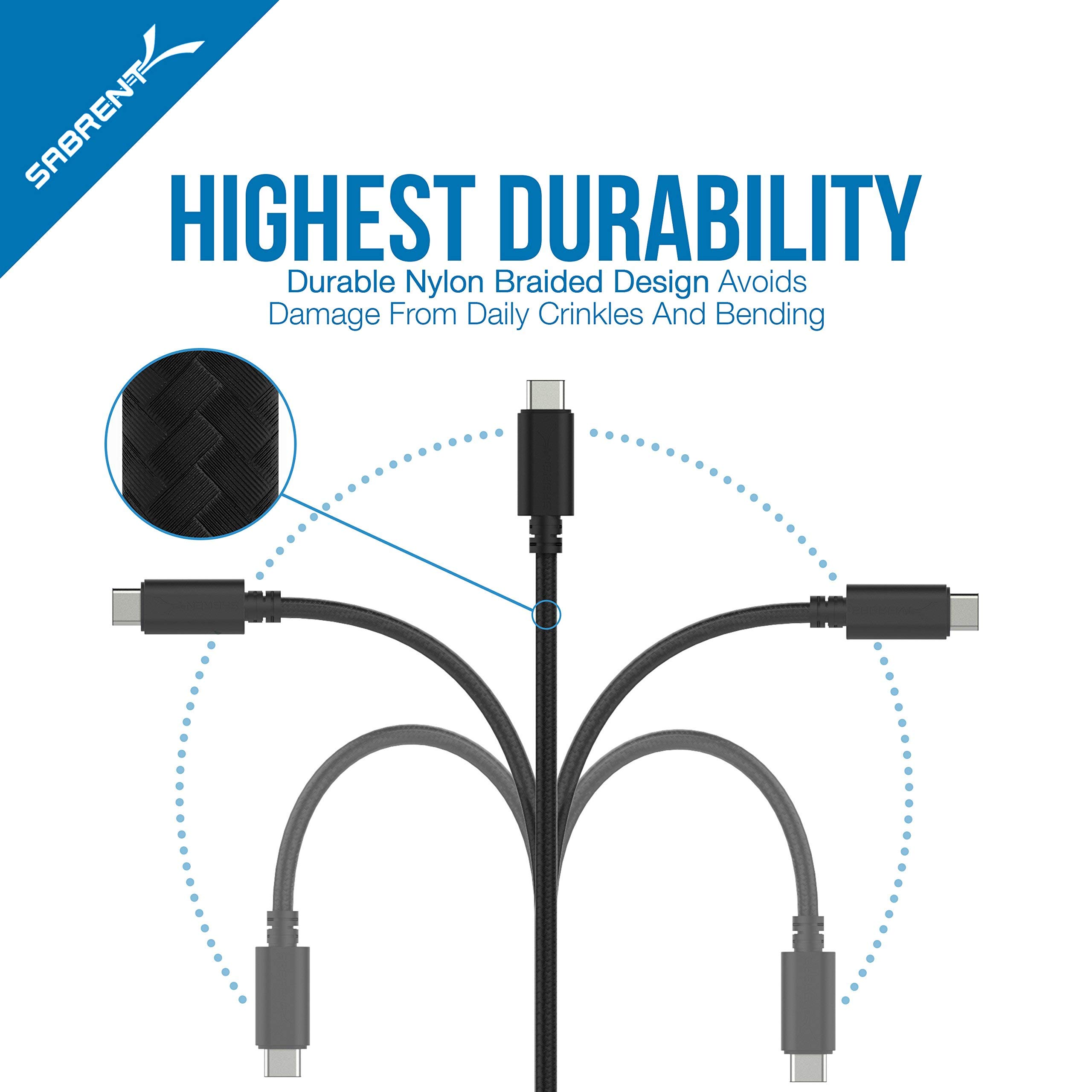 Sabrent 4-Port USB 3.0 Hub with [3-Pack] 22AWG Premium 3ft USB-C to USB-A 3.0 Fast Charging & Data Sync Cables for Laptop, PC, MacBook, Phone - Perfect for Home Office, Gaming & Travel Accessories