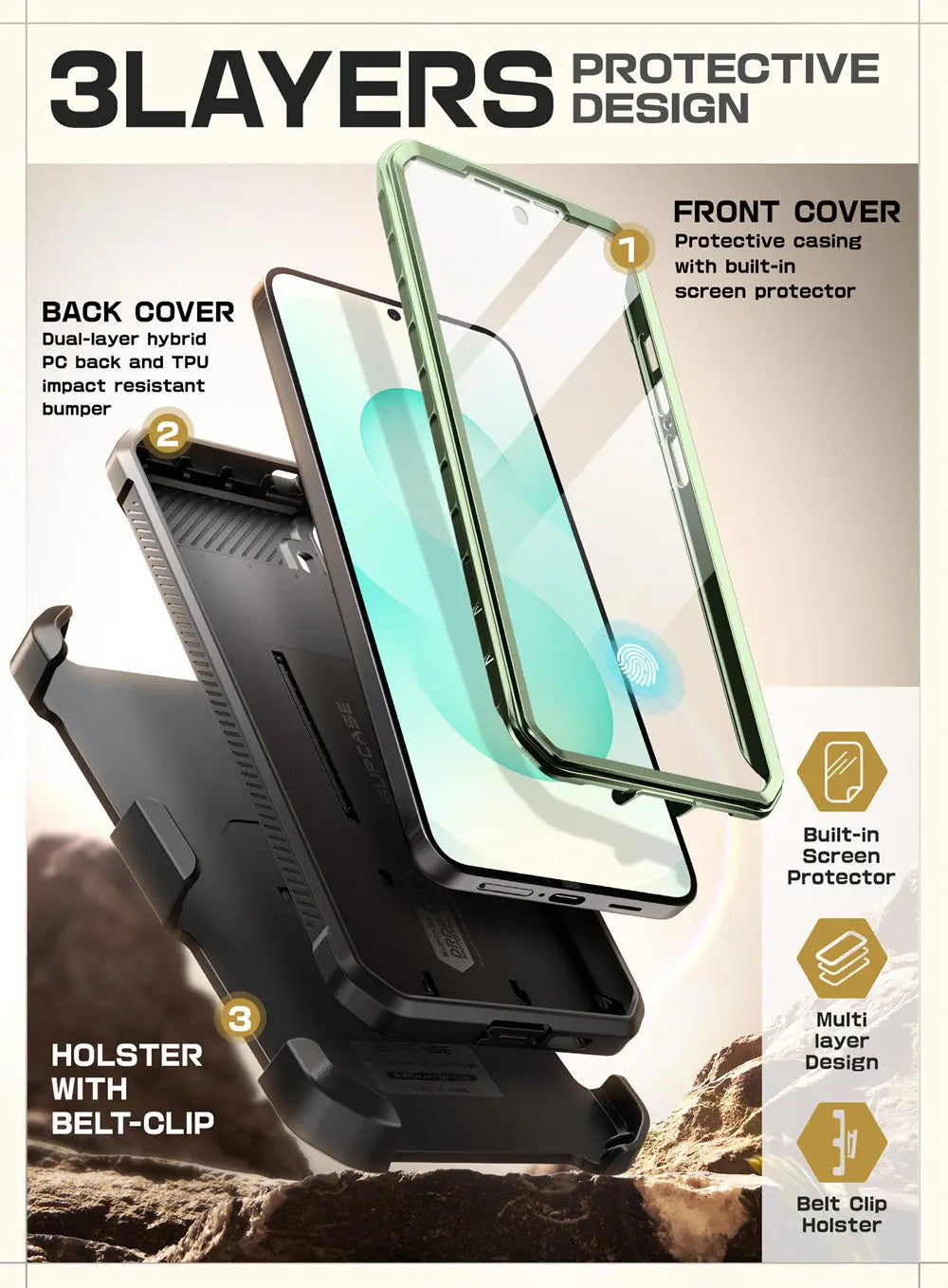 SUPCASE Galaxy S25 Plus UB Pro Military Grade Protective Case - Shockproof, Drop Proof Phone Cover for Outdoor, Work & Daily Use