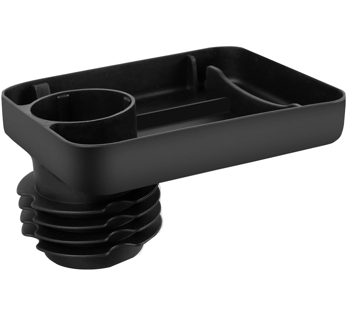 **Portable Car Seat Tray for Kids - Snack & Travel Organizer with Cup Holder - Toddler Food Tray for Road Trips & Airplane Travel - Black**