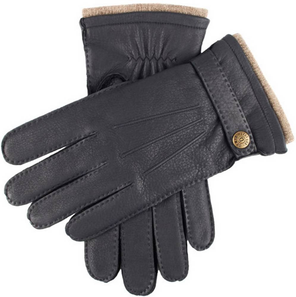 Premium Men's Cashmere-Lined Deerskin Leather Gloves - Navy Blue | Winter Warm Driving Gloves for Men | Ideal for Outdoor Activities, Commuting & Formal Occasions