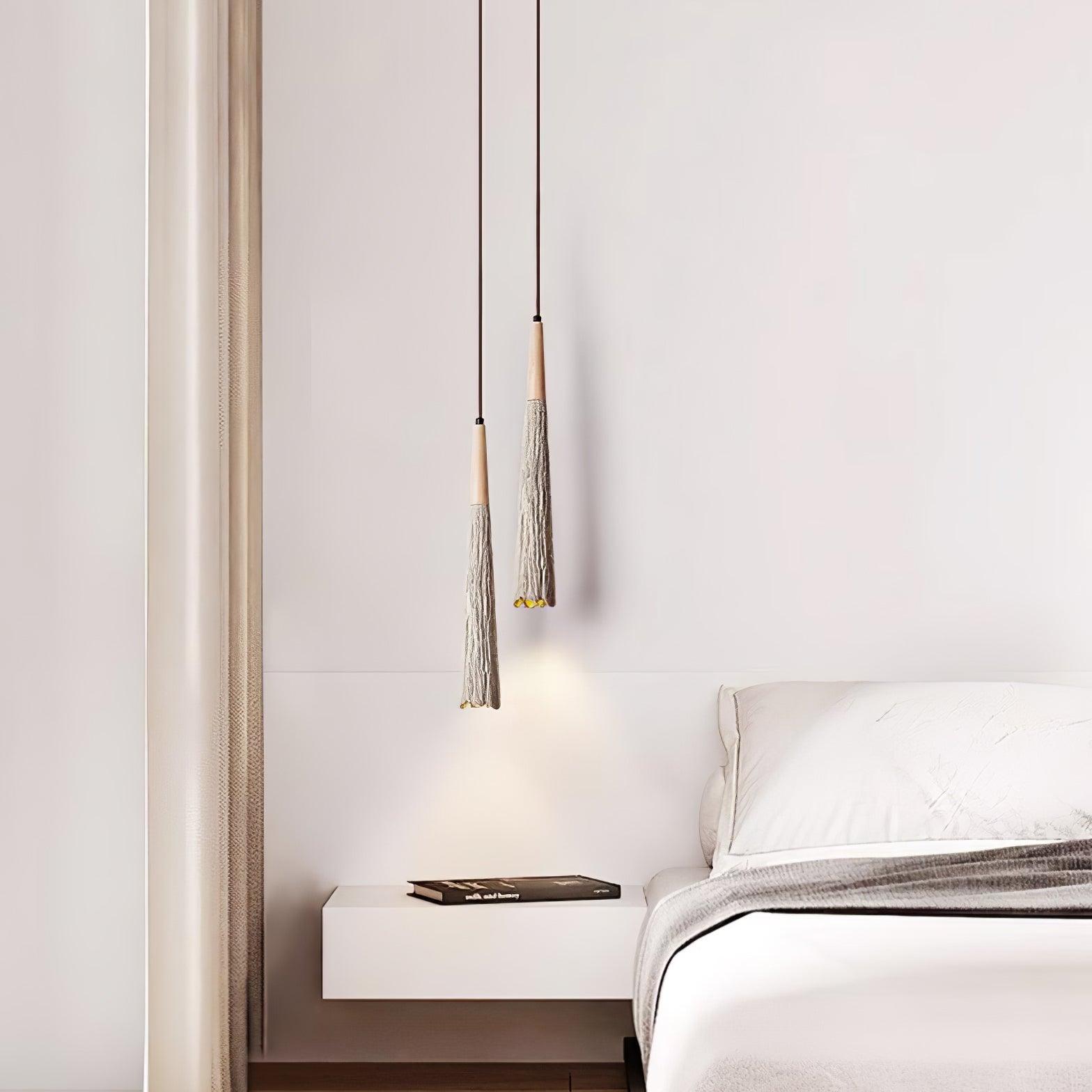 Modern Concrete Pleated Pendant Light - Industrial Style Hanging Lamp for Kitchen Island, Dining Room & Bedroom Lighting