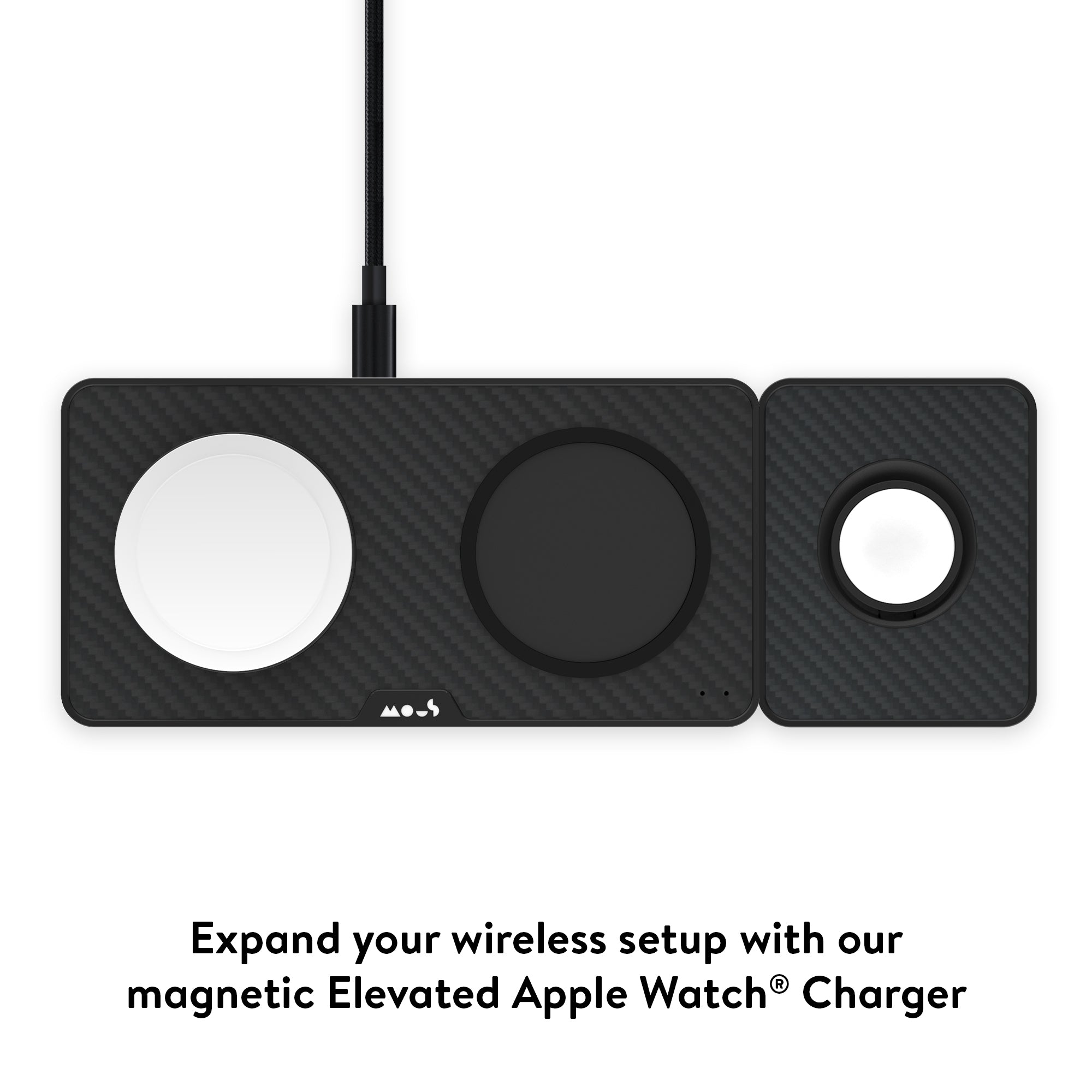 MagSafe® Compatible Aramid Fiber Charging Station - Fast Wireless Charger for iPhone 15/14/13/12, Apple Watch & AirPods - Sleek & Durable Desk Organizer for Home & Office