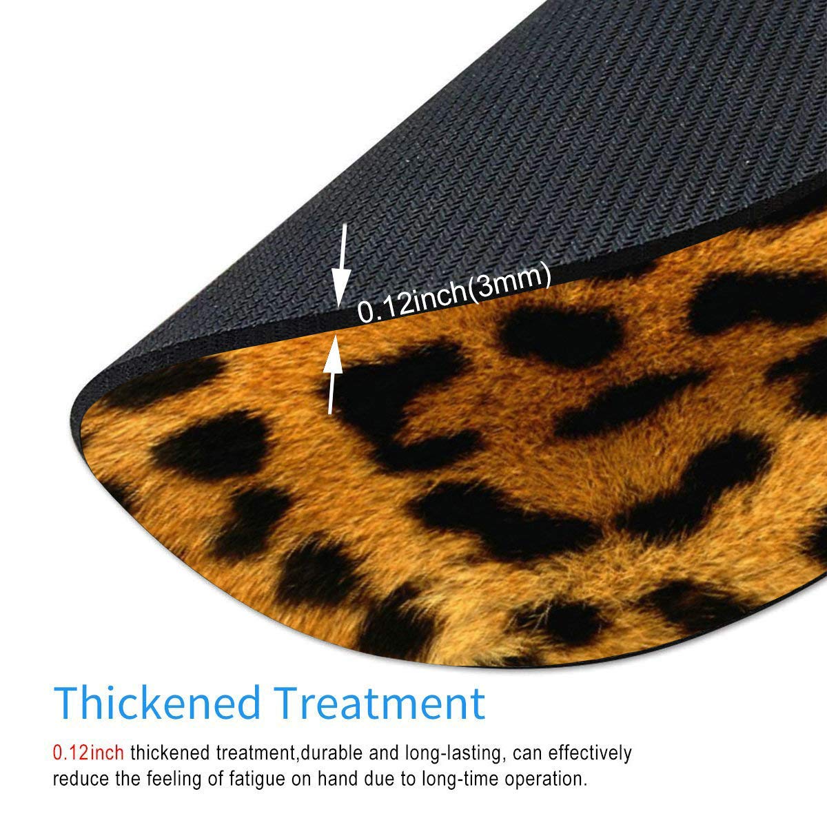 Smooffly Leopard Print Round Mouse Pad - Soft Non-Slip Animal Print Desk Mat for Office & Gaming - Stylish Circular Mousepad for Computer, Laptop & Workspace Decor (Home, Office, Gaming Setup)