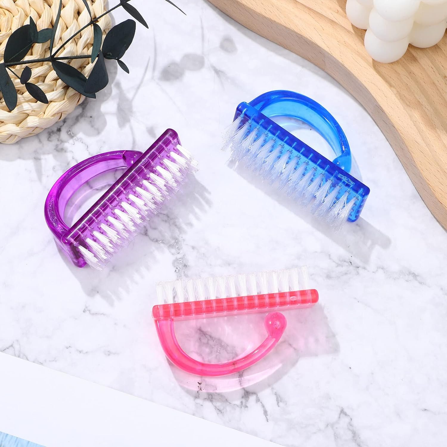 Professional Nail Brush Set - 2Pcs Manicure Tools for Cleaning & Shaping Nails | Multi-Color Nail Care Kit for Salon & Home Use | Perfect for Gel, Acrylic & Natural Nails