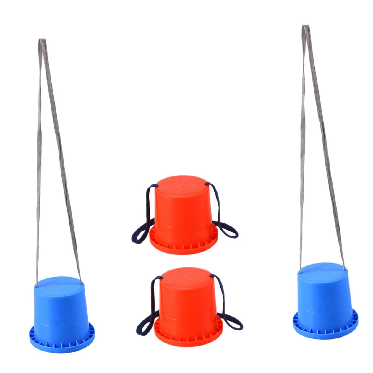 Toddmomy 4 Pairs Sensory Jumping Sticks - Brain Development Toys for Kids, Girls & Boys, Plastic Red Jumping Stilts - Perfect for Outdoor Play, Birthday Gifts & Motor Skill Activities