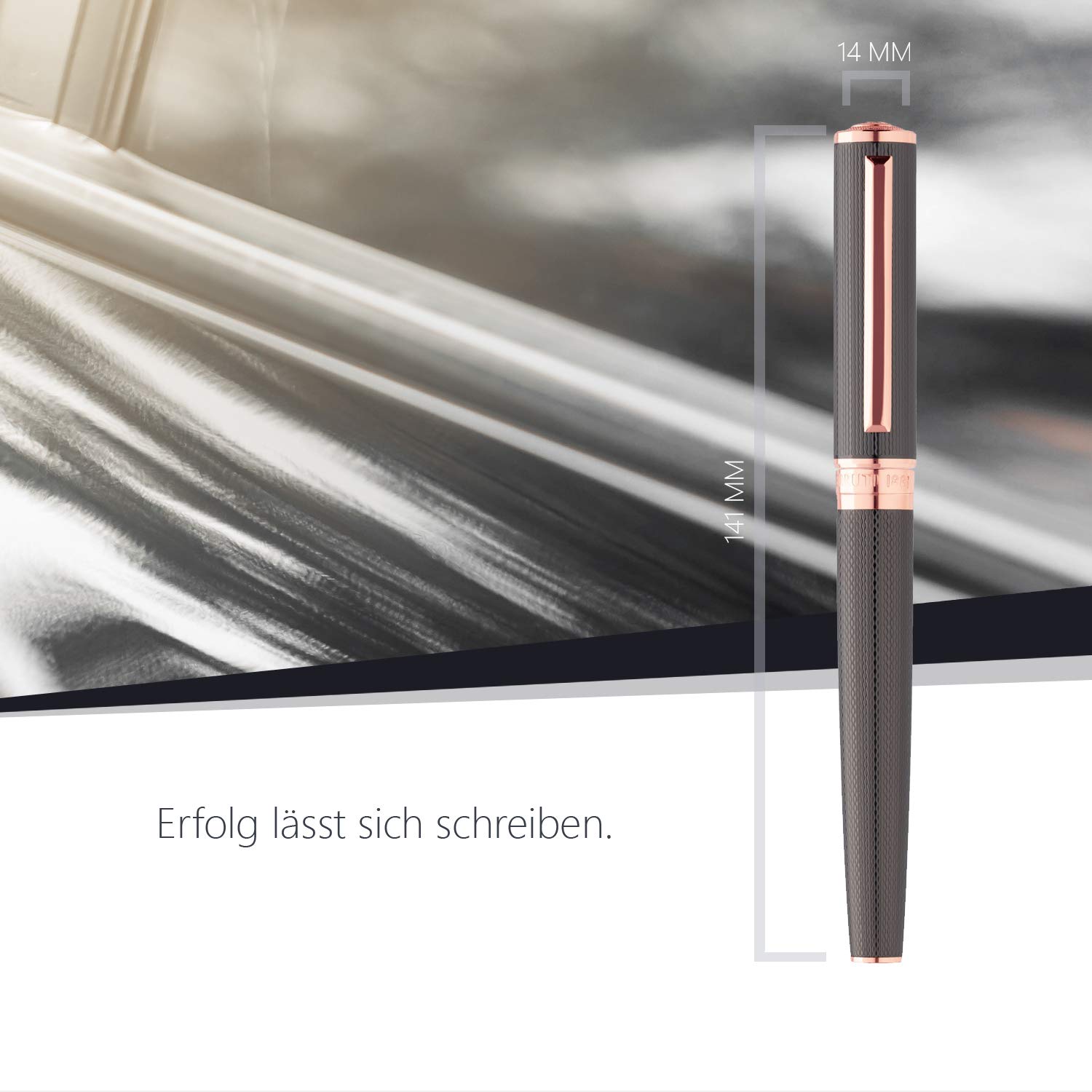 Cerruti 1881 Rollerball Pen MOTLEY - Premium Black Ink Writing Instrument with Gift Box - Perfect for Office, Business Gifts & Luxury Writing Needs