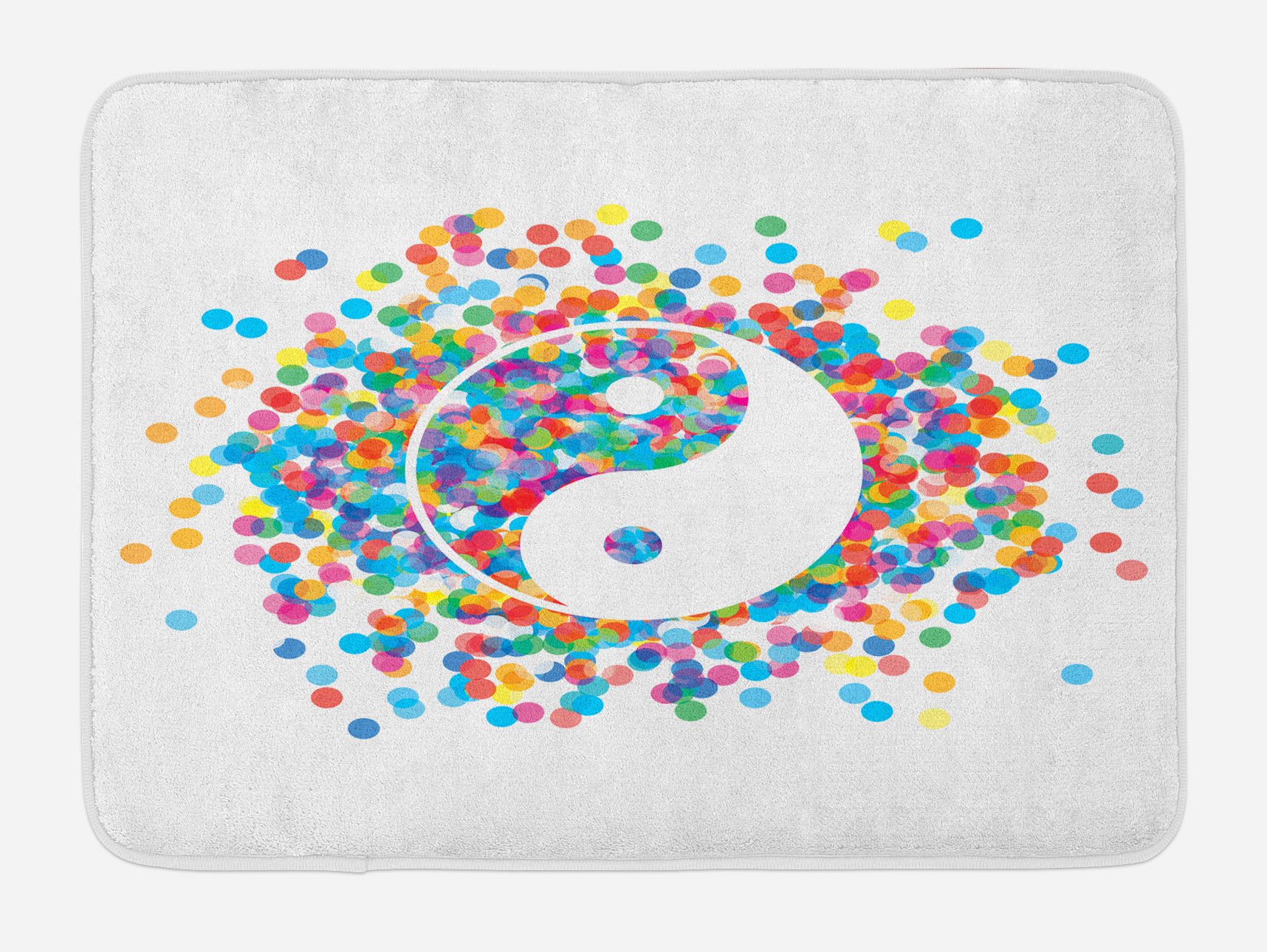 Ambesonne Yin Yang Bath Mat - Non-Slip Plush Bathroom Rug with Rainbow Color Effect, 30.2