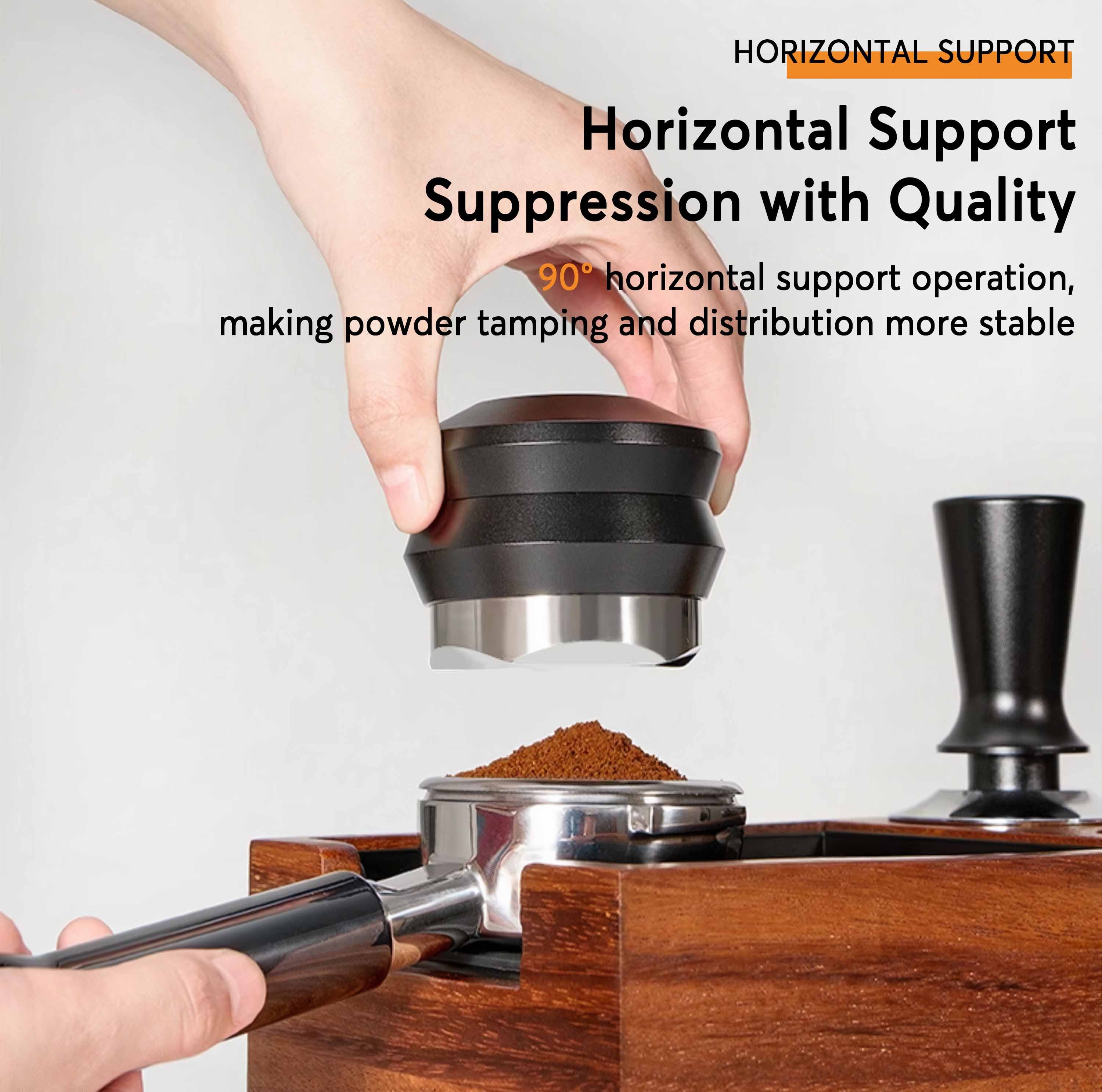 Premium Wooden Coffee Tamper Station with Built-in Knock Box - Barista-Grade Espresso Accessory for Home & Professional Use - Perfect for Coffee Shops, Kitchens & Gifts