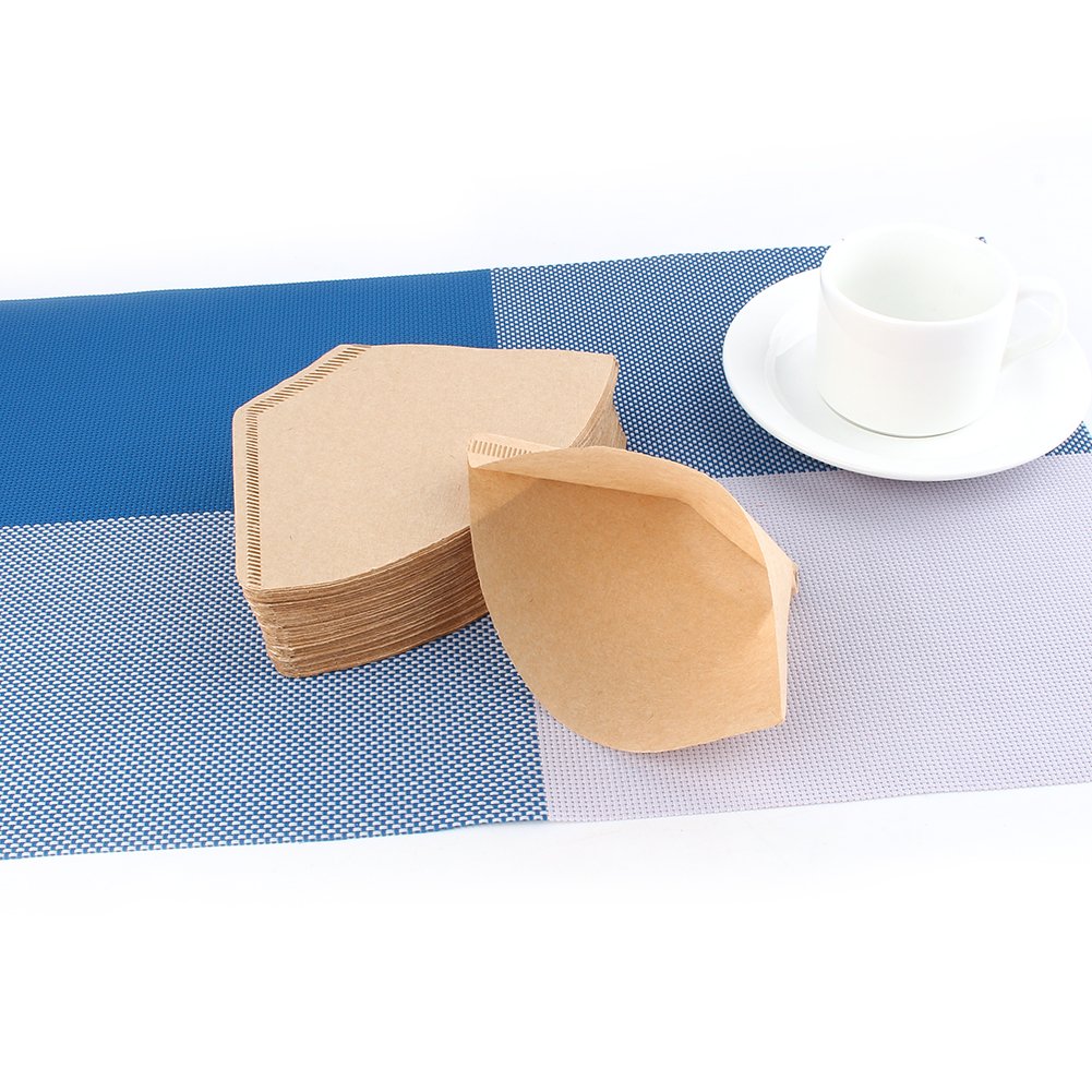 200Pcs Unbleached Coffee Filter Papers - Natural Brown Cone Filters for Drip Coffee Makers, Espresso Machines & Pour Over Brewing | Perfect for Home, Office & Camping Use