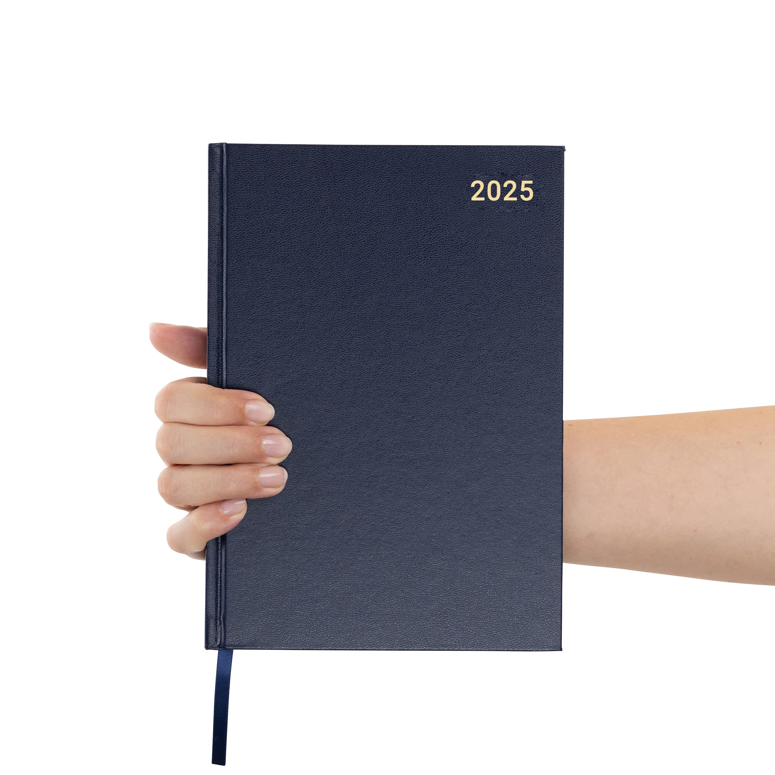 Evelay 2025 A4 A5 Day-to-Page Diary Planner - Hardback Academic Organizer for Home, Office & School - Full Year Daily Schedule Notebook (A5 Size, Navy Blue) - Perfect for Goal Tracking, Time Management & Productivity Planning